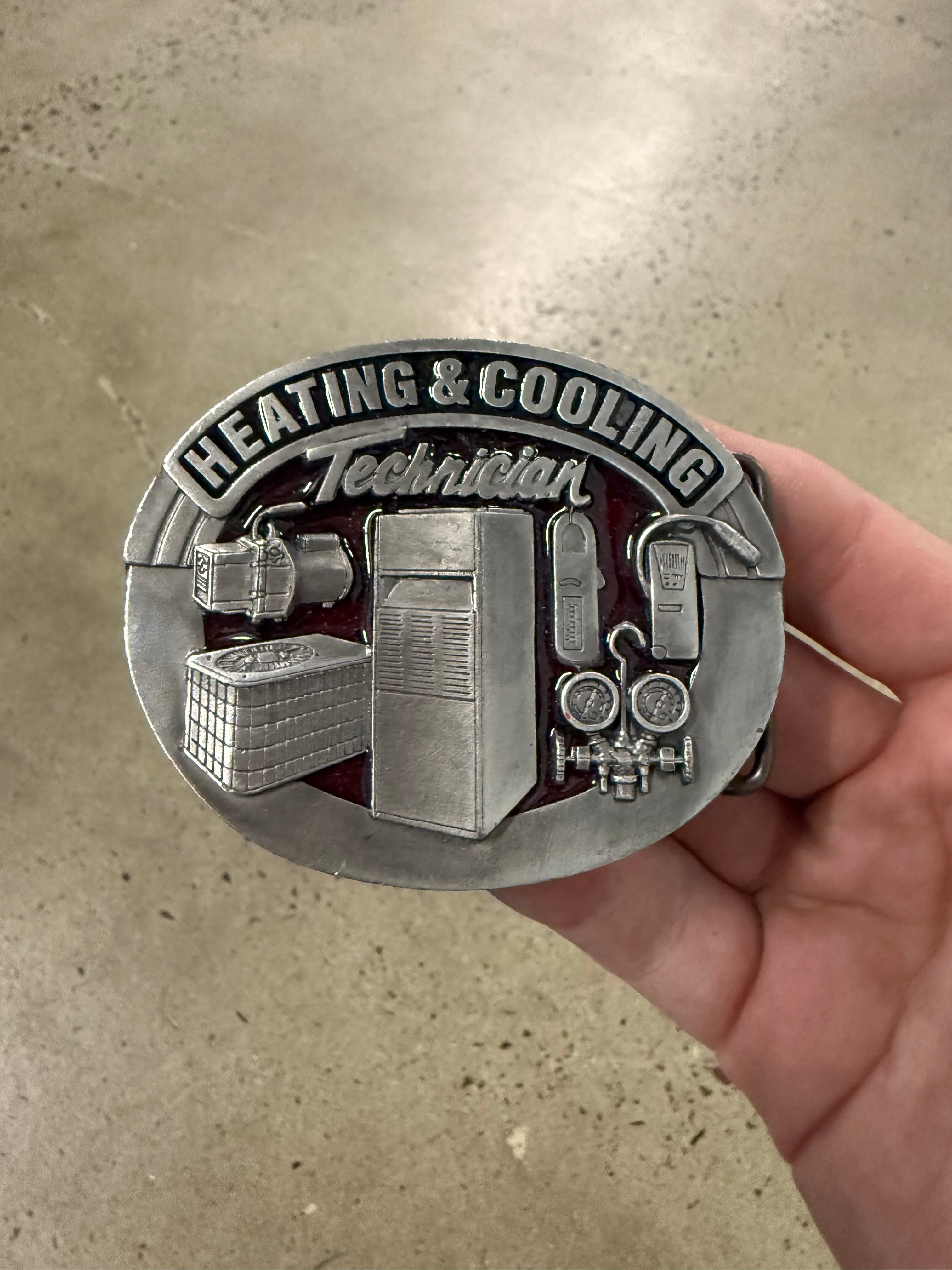Vintage Heating and Cooling Technician Belt Buckle