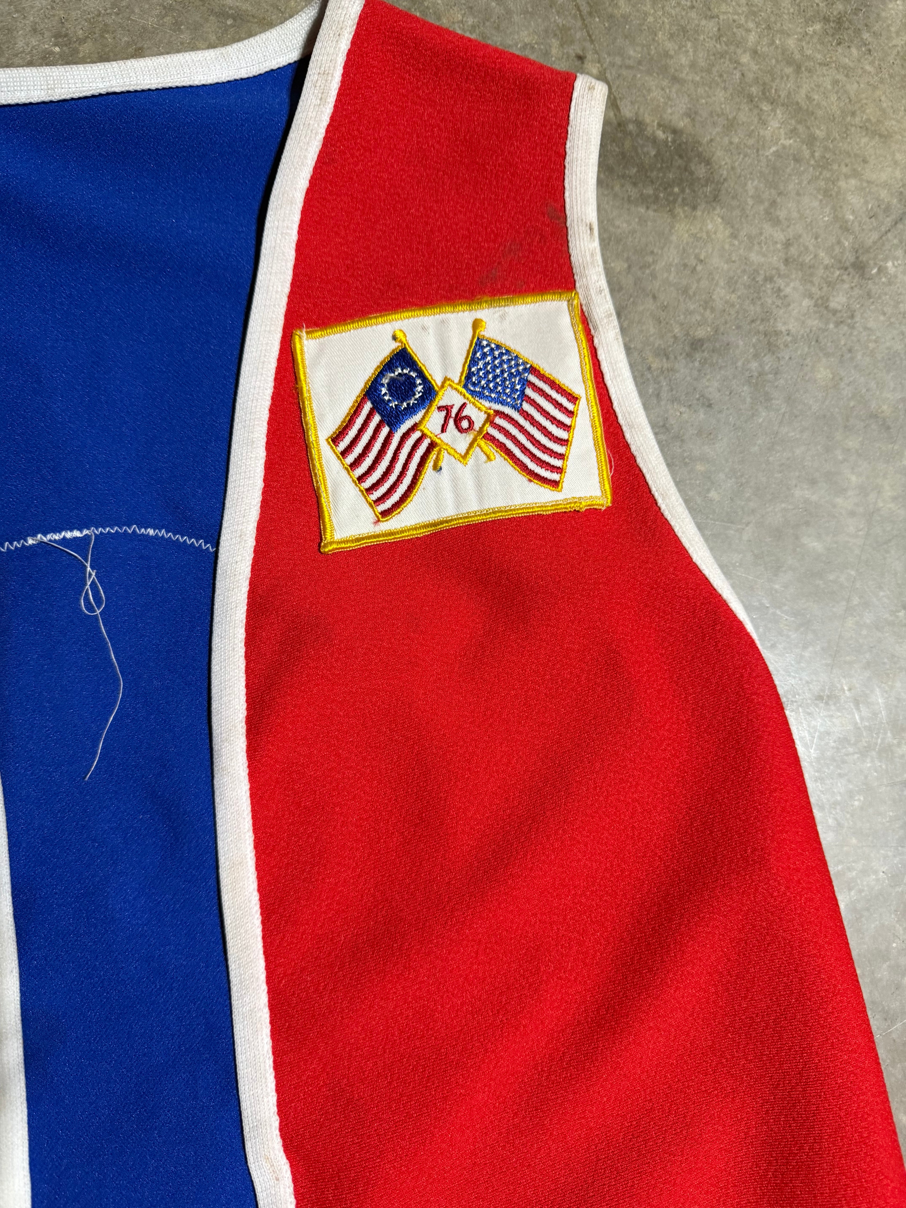 Vintage 70s 1776ers Twiggy Red Whit & Blue Vest (S)