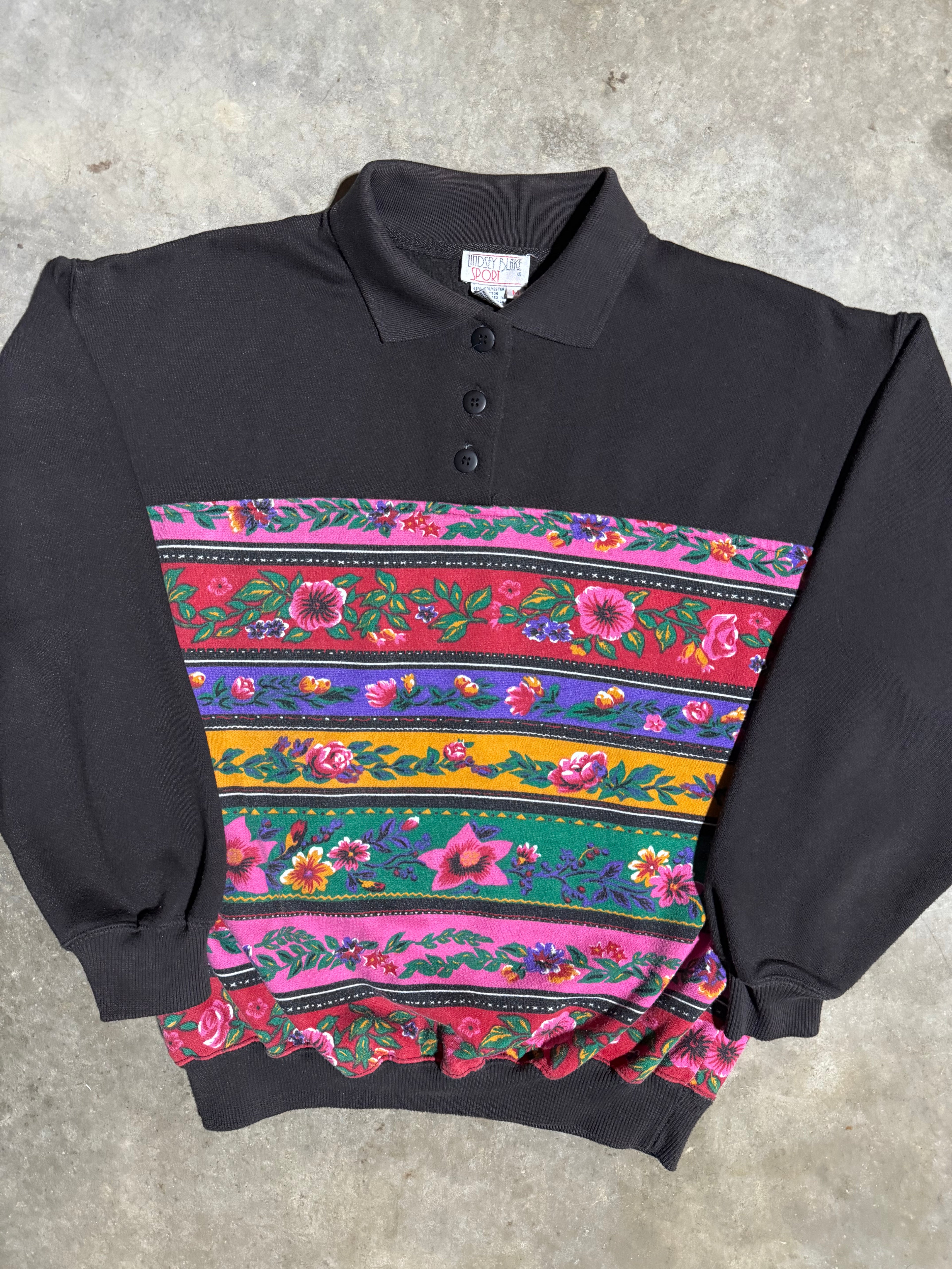Vintage 80s Lindsey Blake Sport Floral Sweatshirt (WM)
