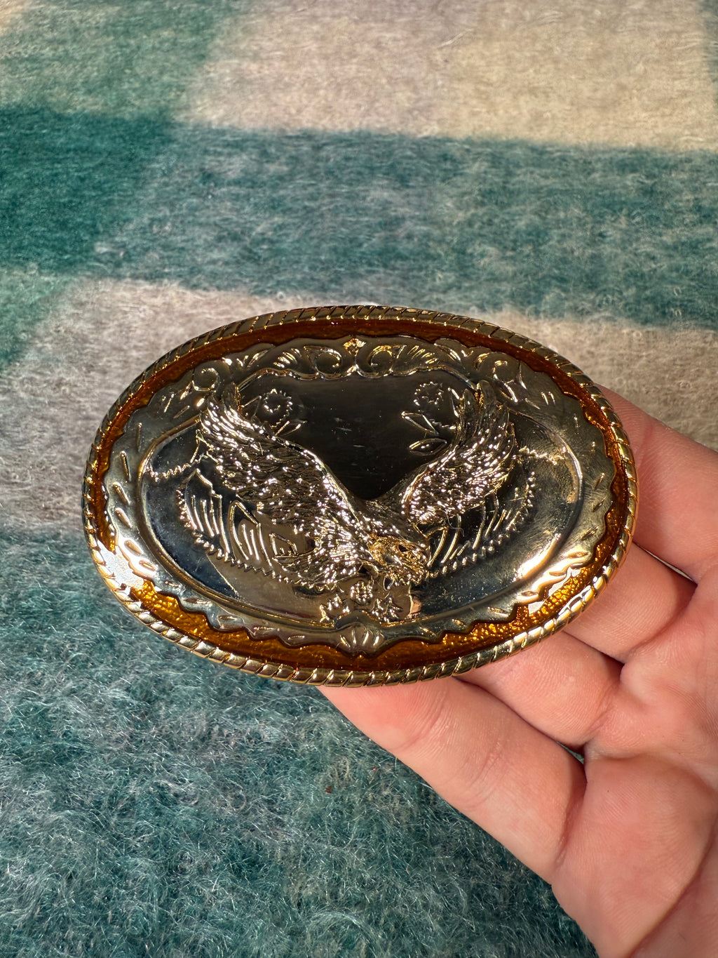 Vintage Silver and Gold Belt Buckle