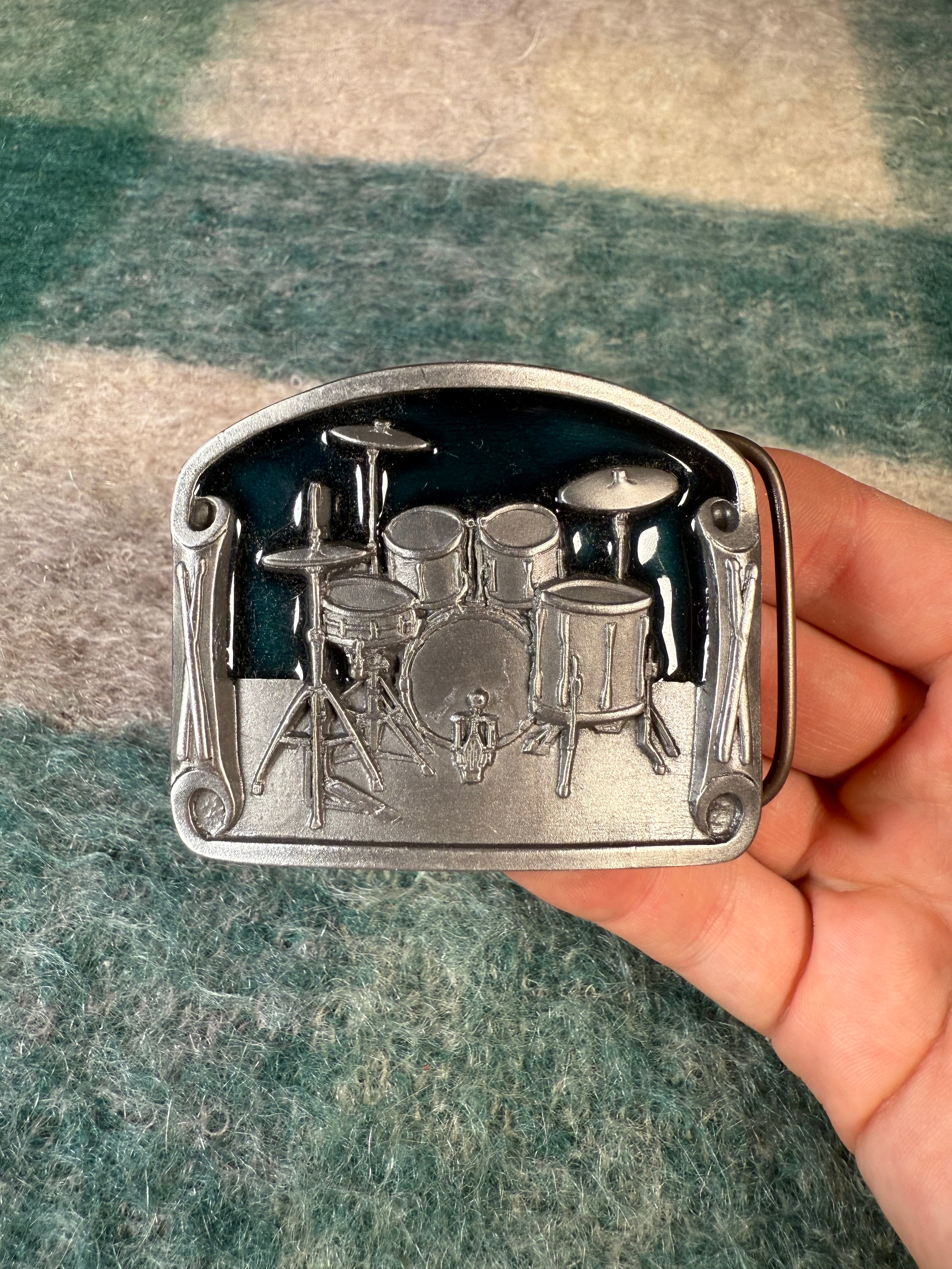 Vintage Drum Set Belt Buckle