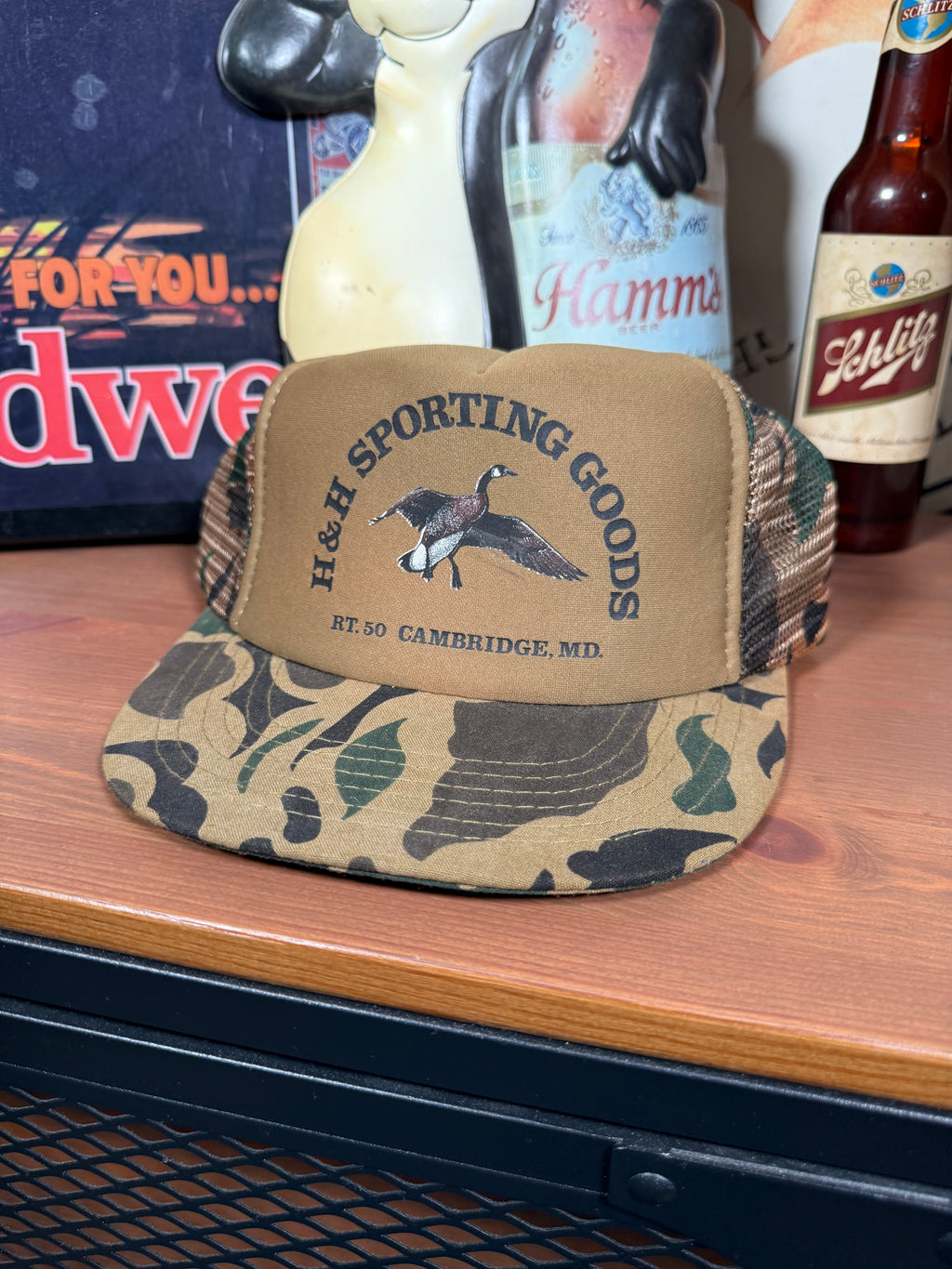 Vintage H&H Sporting Goods Goose Camo Trucker Hat
