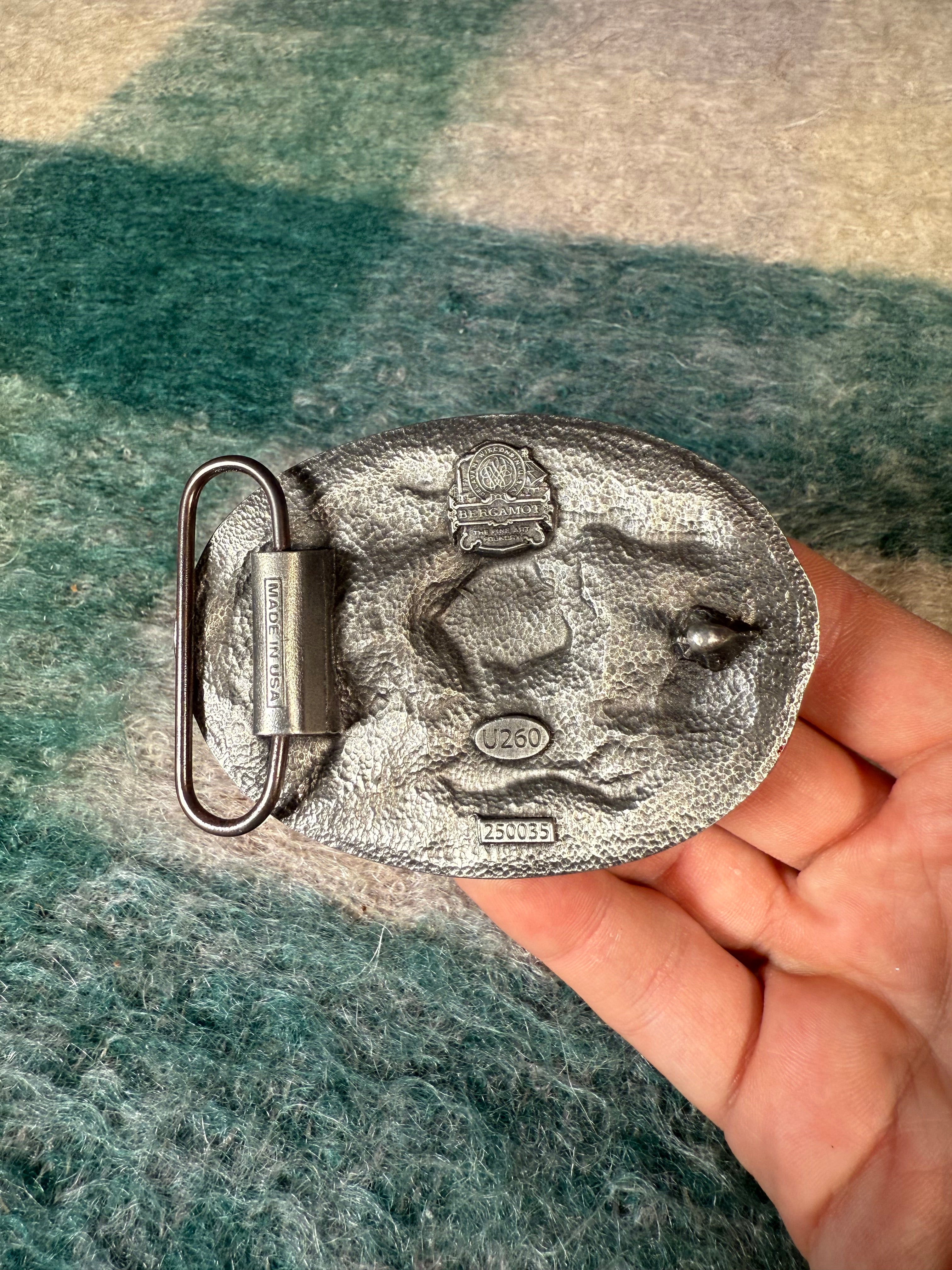 Vintage “A Six Shooter Beats 4 Aces” Belt Buckle