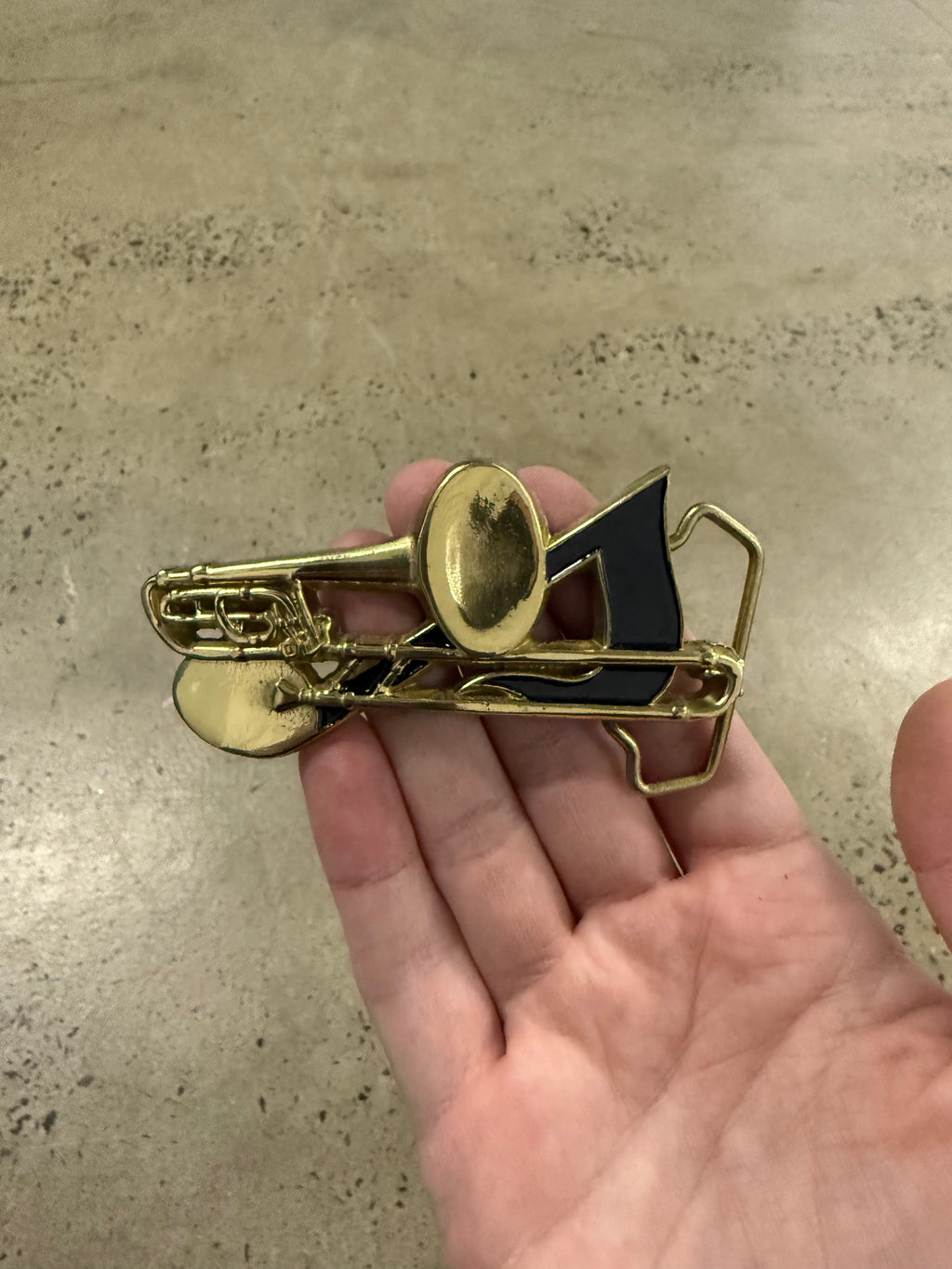 Vintage 80s Trumpet Belt Buckle