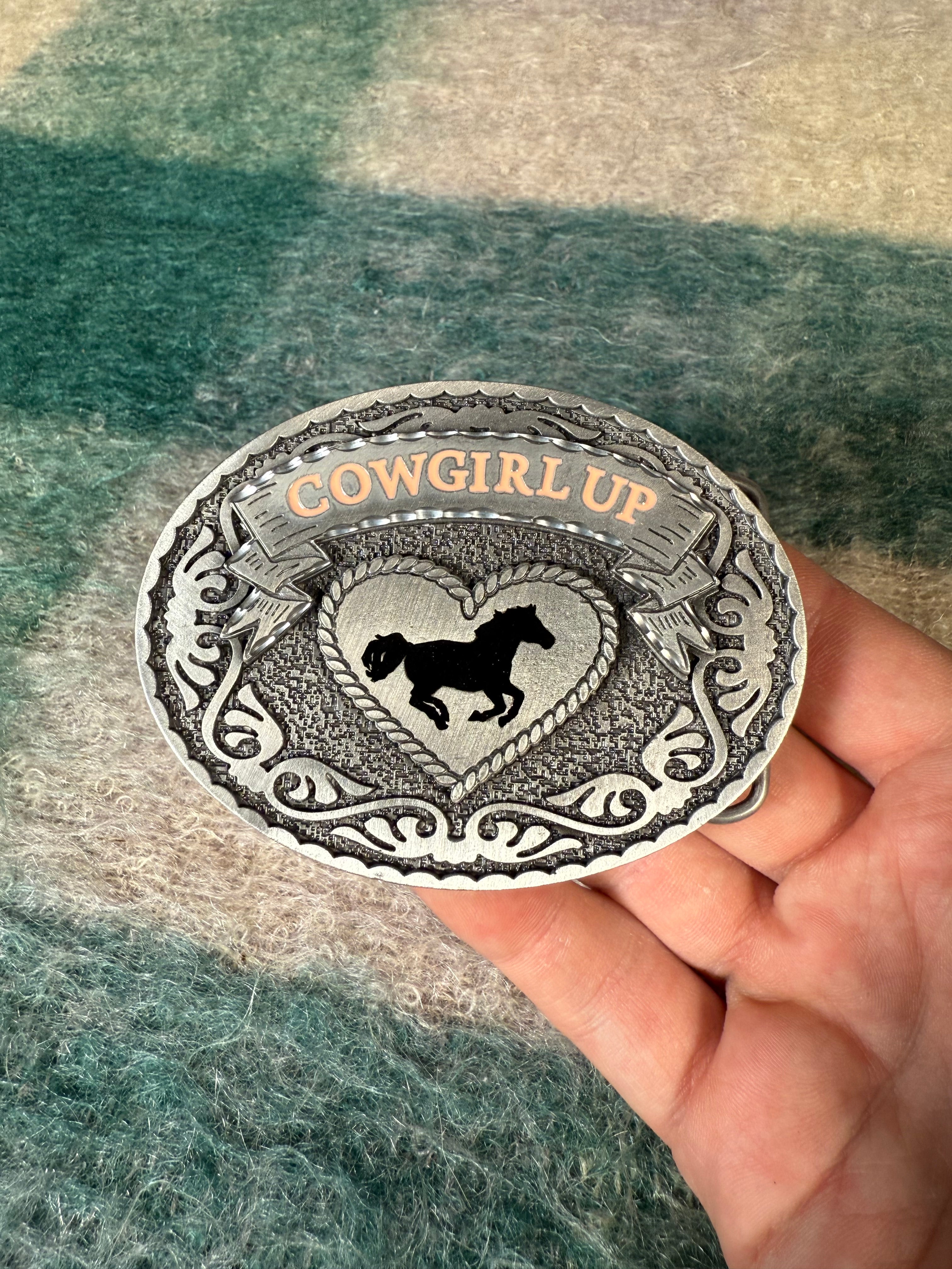 2000s Cowgirl Up Belt Buckle