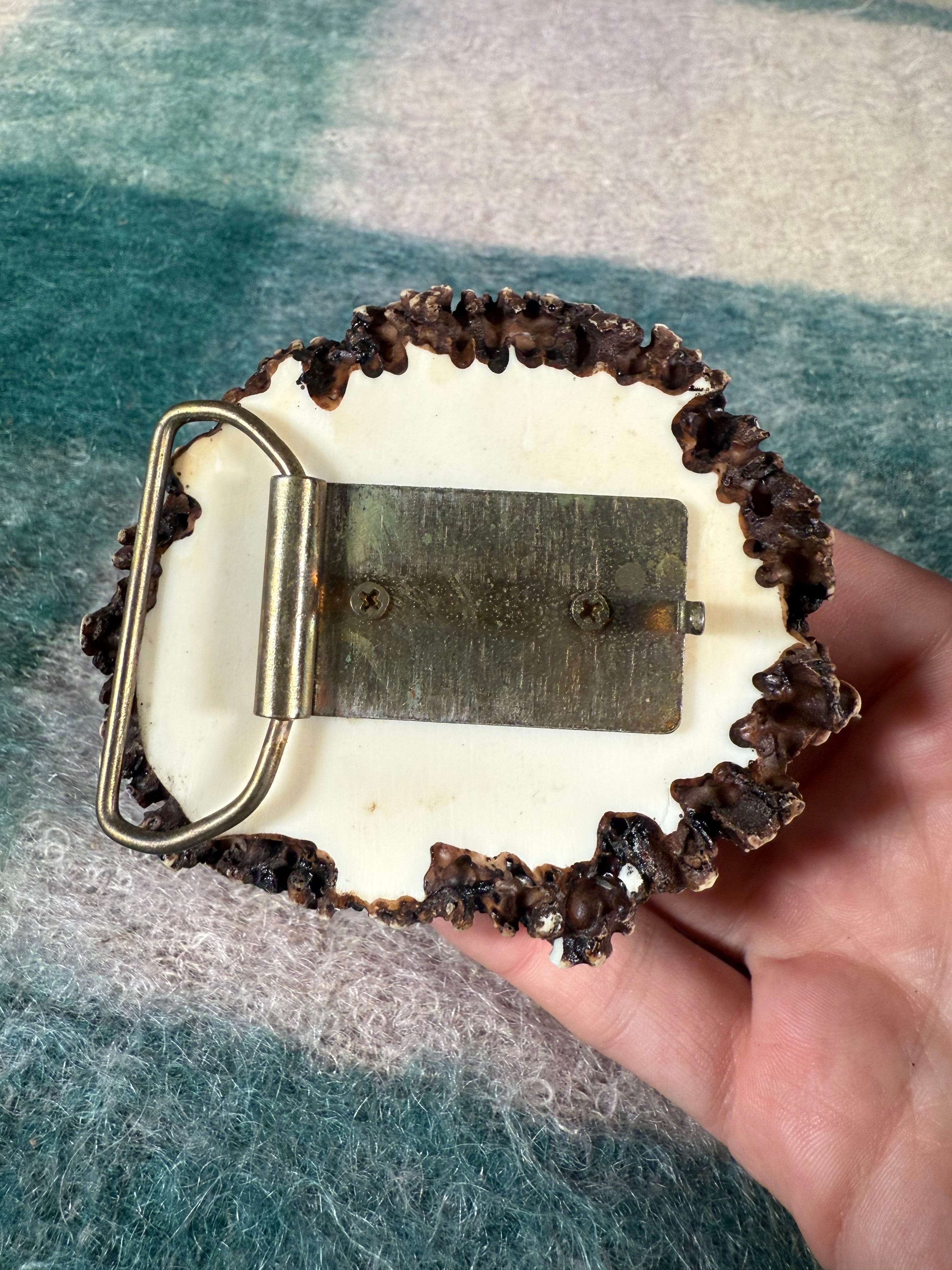 Vintage Panther Wooden Belt Buckle