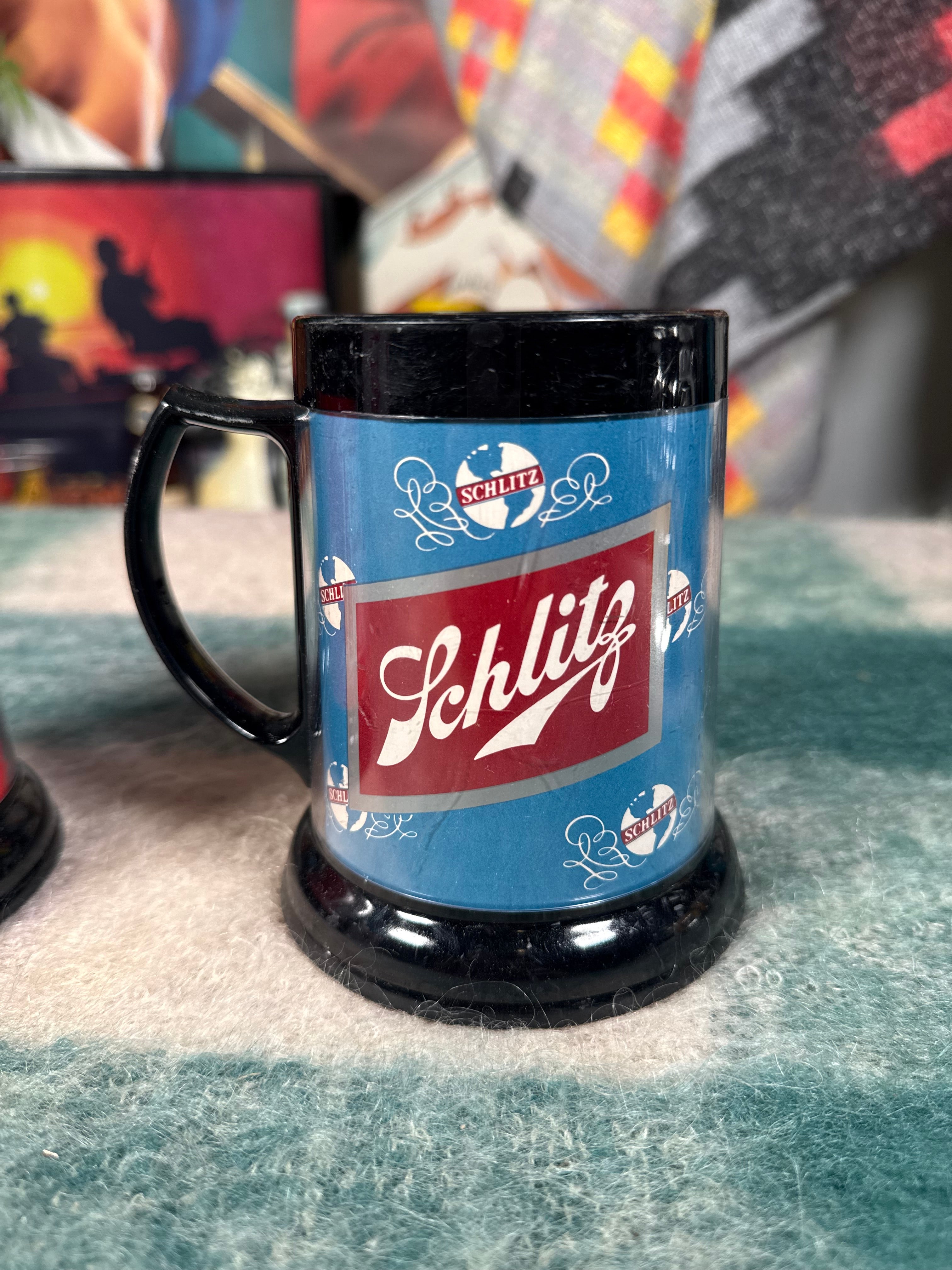 Set of 2 Vintage Budweiser and Schlitz Mugs