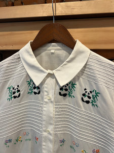 Vintage Women’s Panda Bear Button Up Shirt (See Measurements)