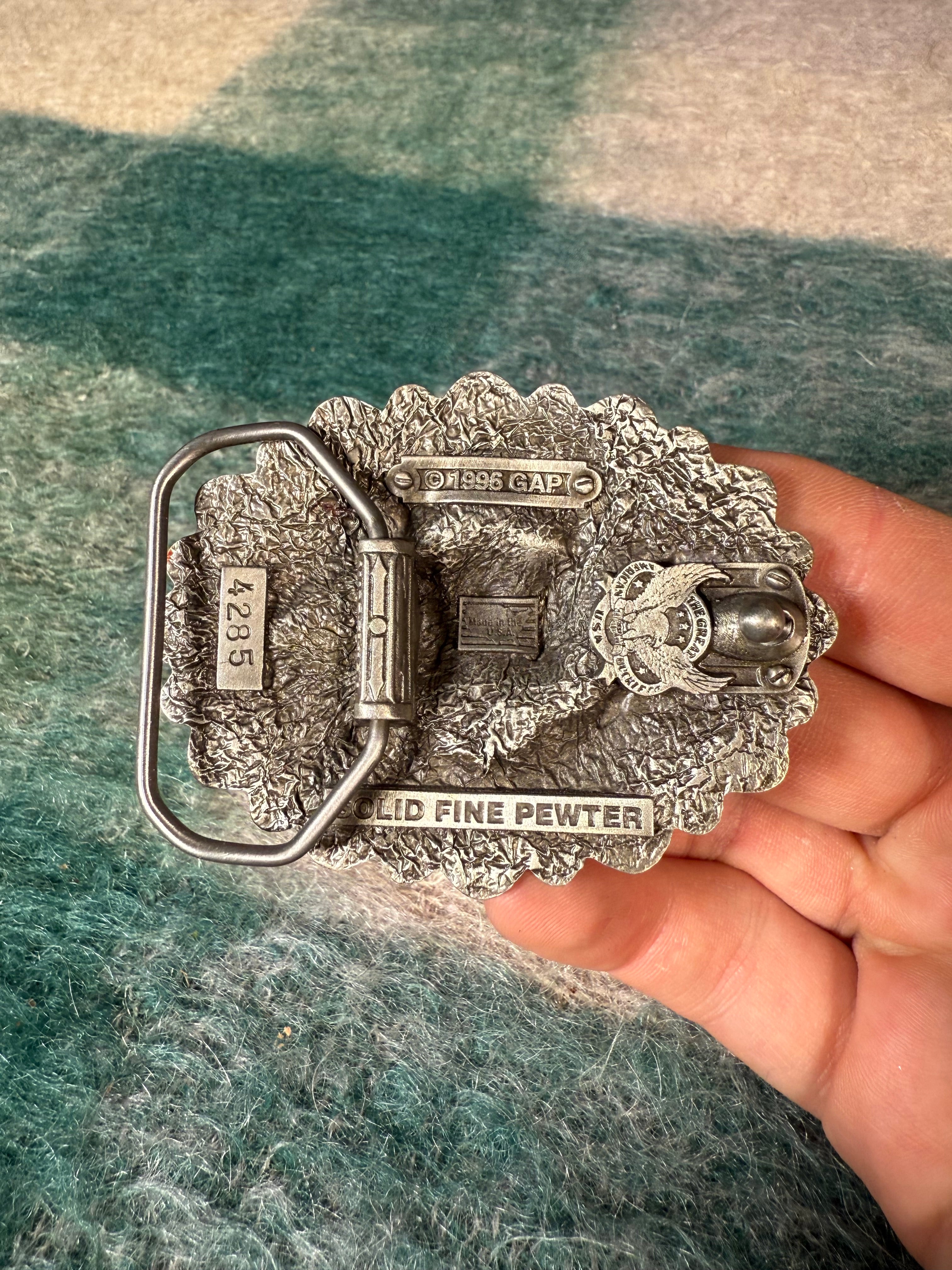 Vintage Gold Cowboy Boots Western Belt Buckle