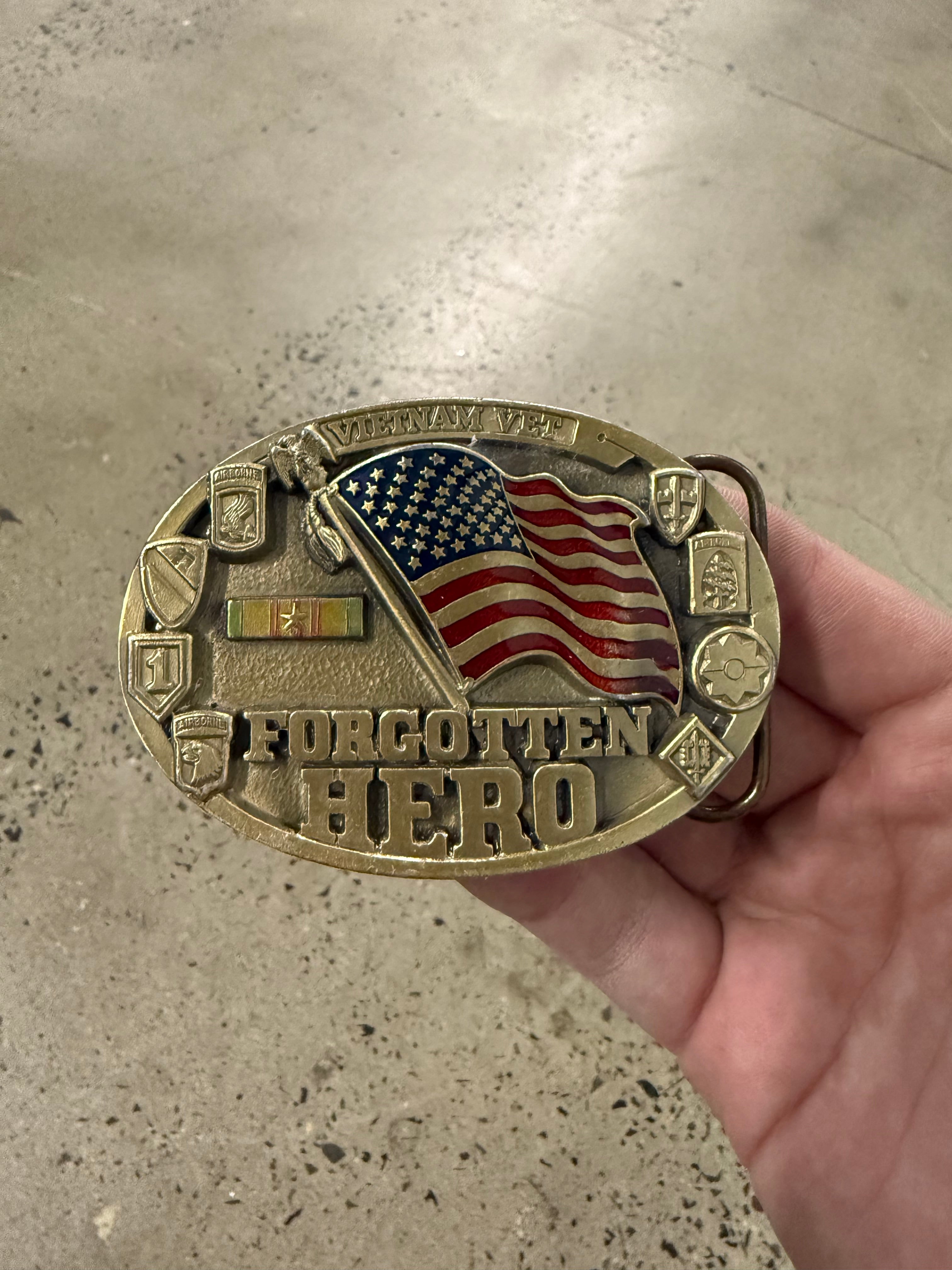 Vintage Vietnam Vet Forgotten Hero Belt Buckle