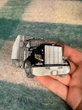 Vintage Black Semi Truck Belt Buckle