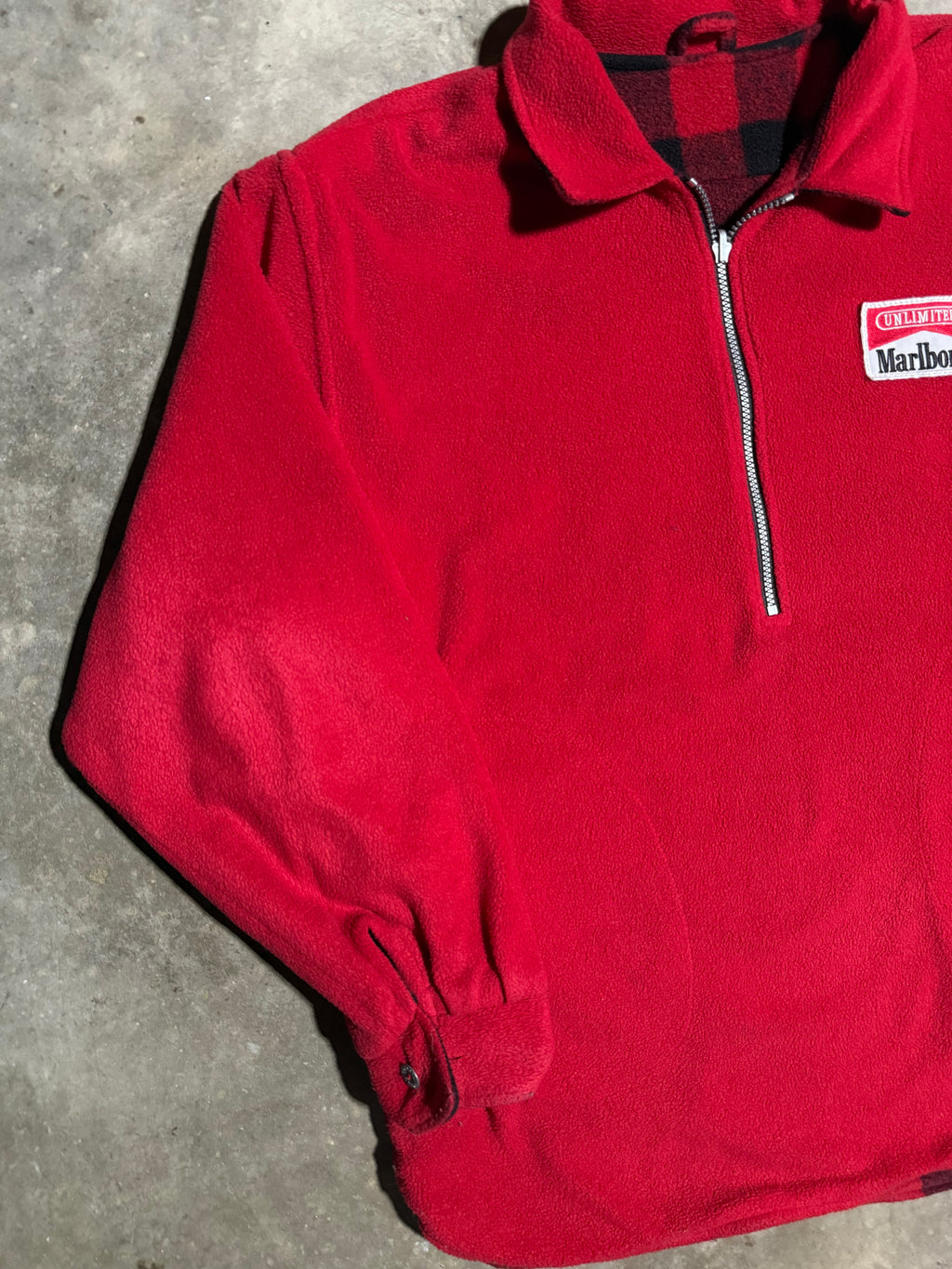 Vintage Reversible Marlboro Fleece Pullover (L)