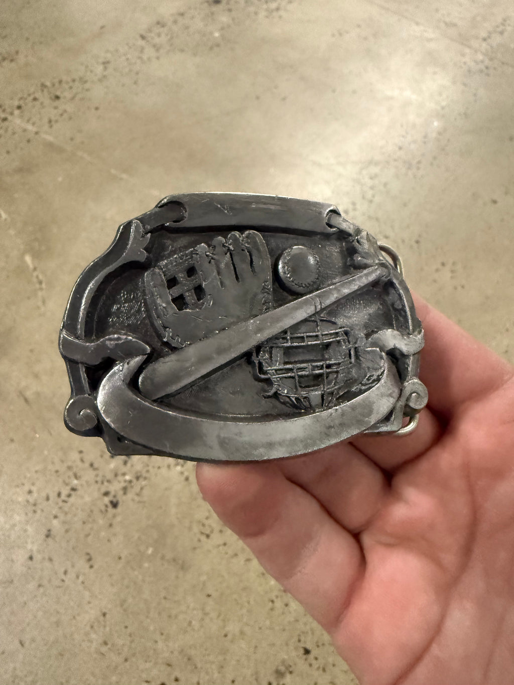 Vintage Baseball Equipment Belt Buckle