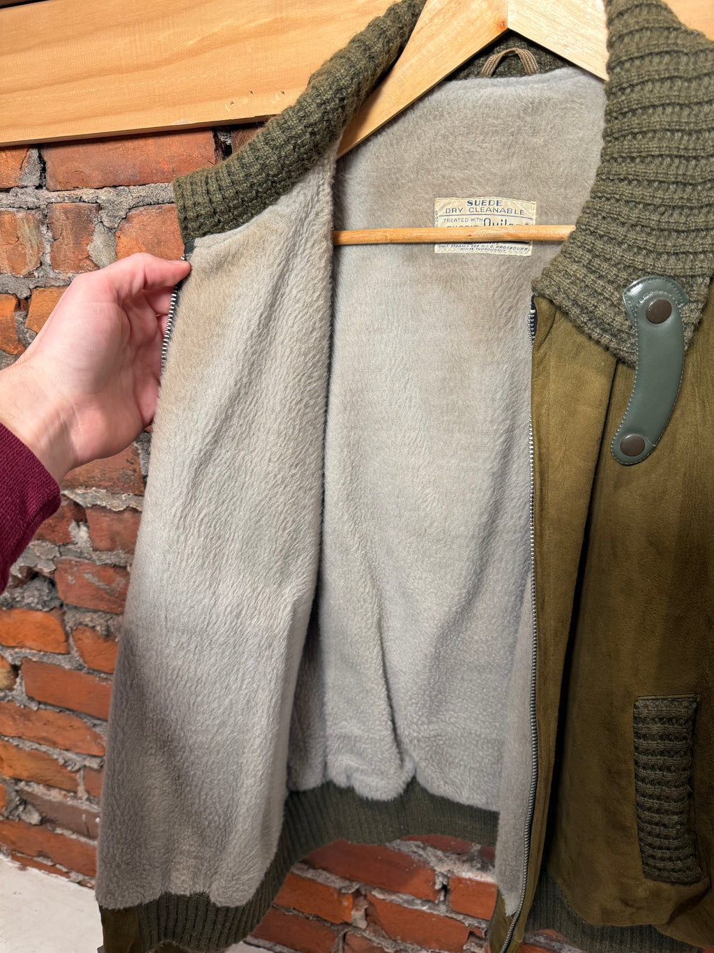 Vintage 1950s Suede DuPont Quilon Jacket (M)