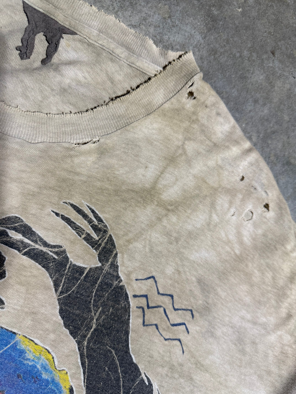 Vintage 90s Running Horse Dyed Distressed T-Shirt (2XL)