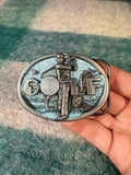 Vintage Golf Blue Belt Buckle