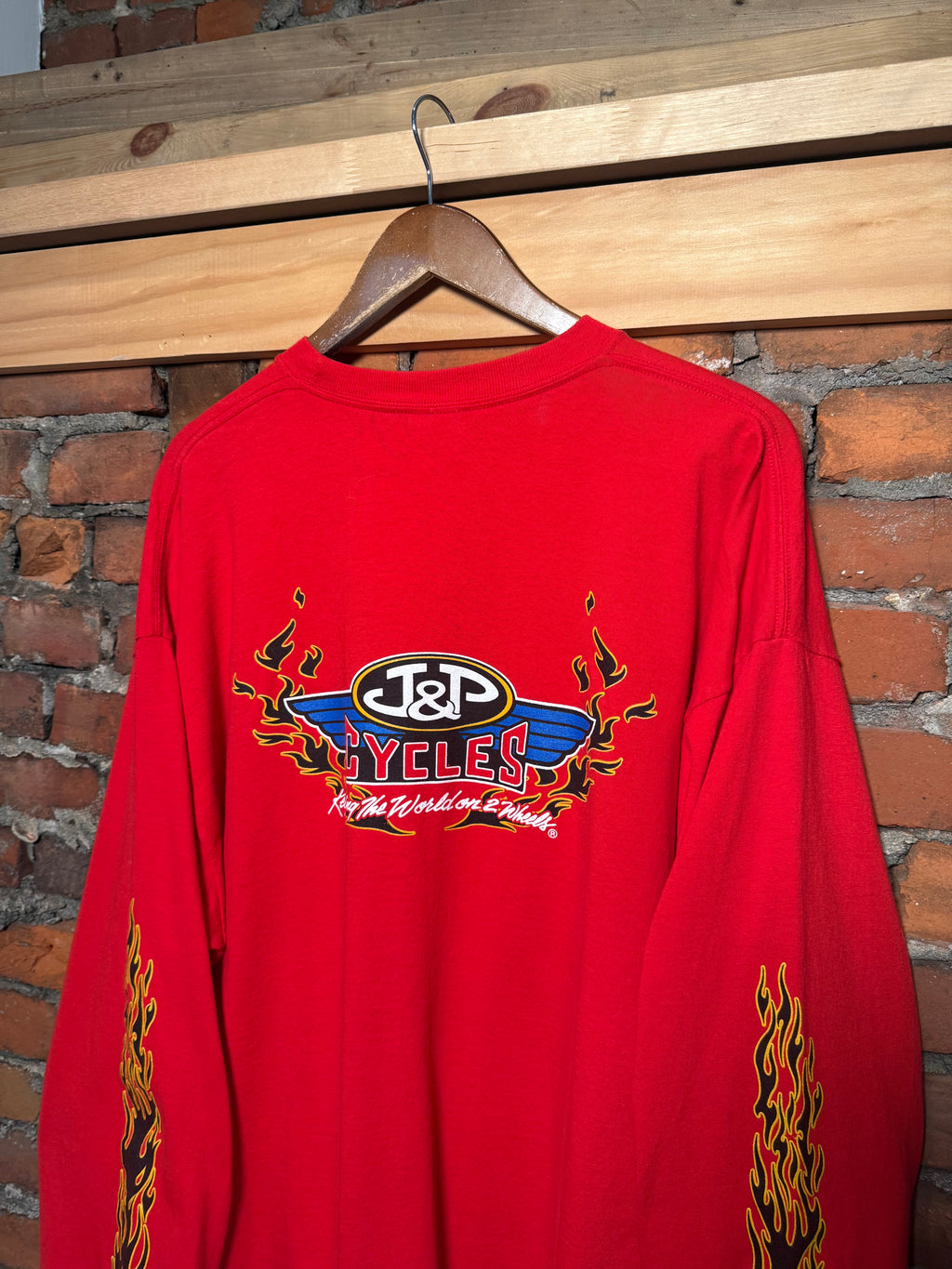Vintage J&P Cycles Flames Longsleeve Shirt (2XL)