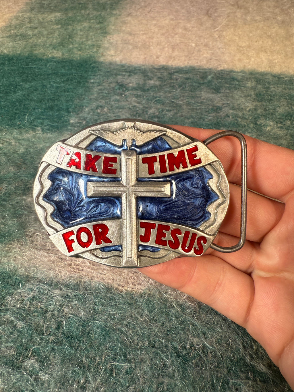 Vintage Take Time For Jesus Belt Buckle