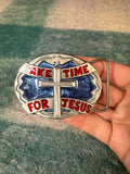 Vintage Take Time For Jesus Belt Buckle