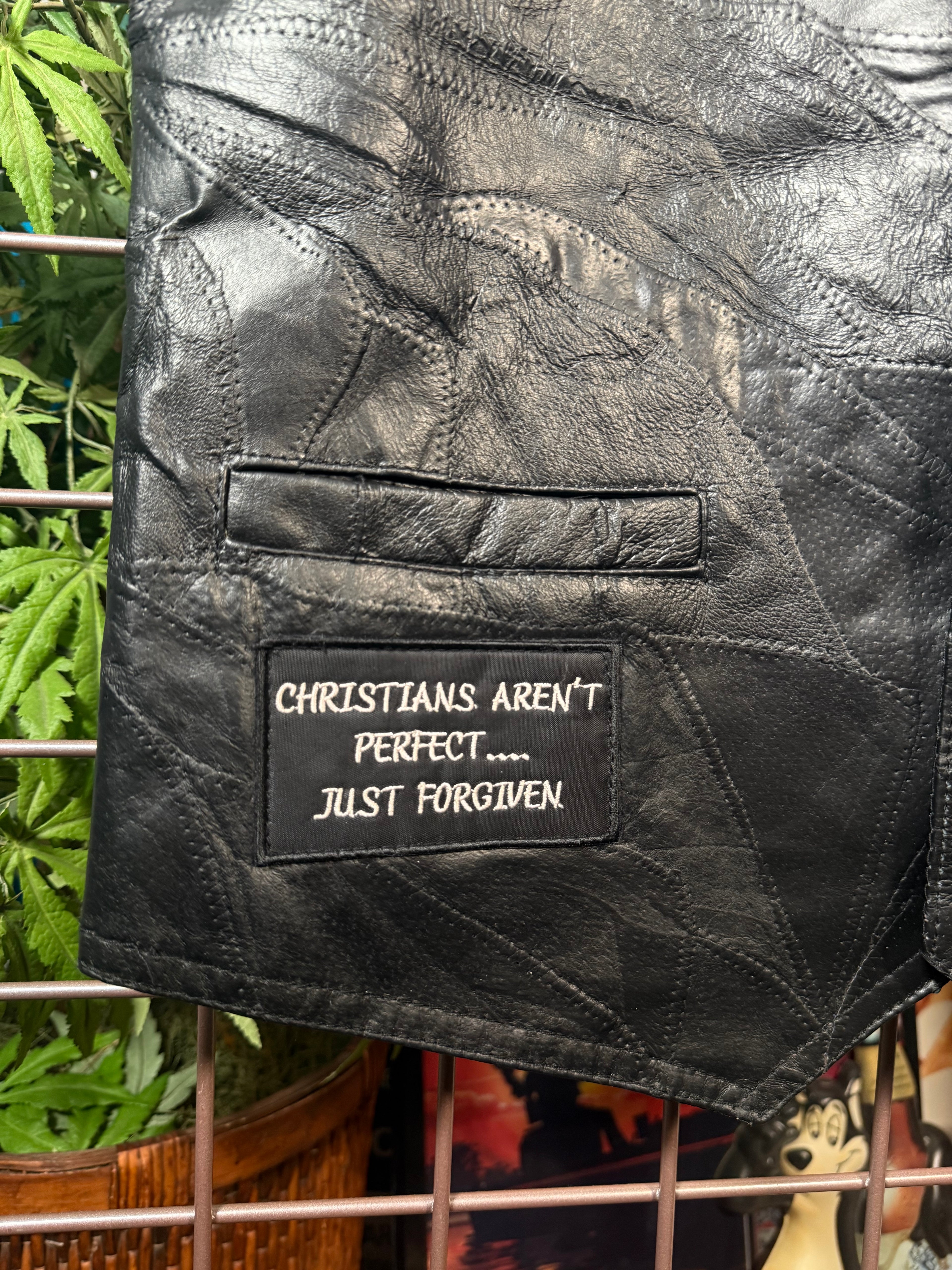 Jesus Forever Leather Vest (M)