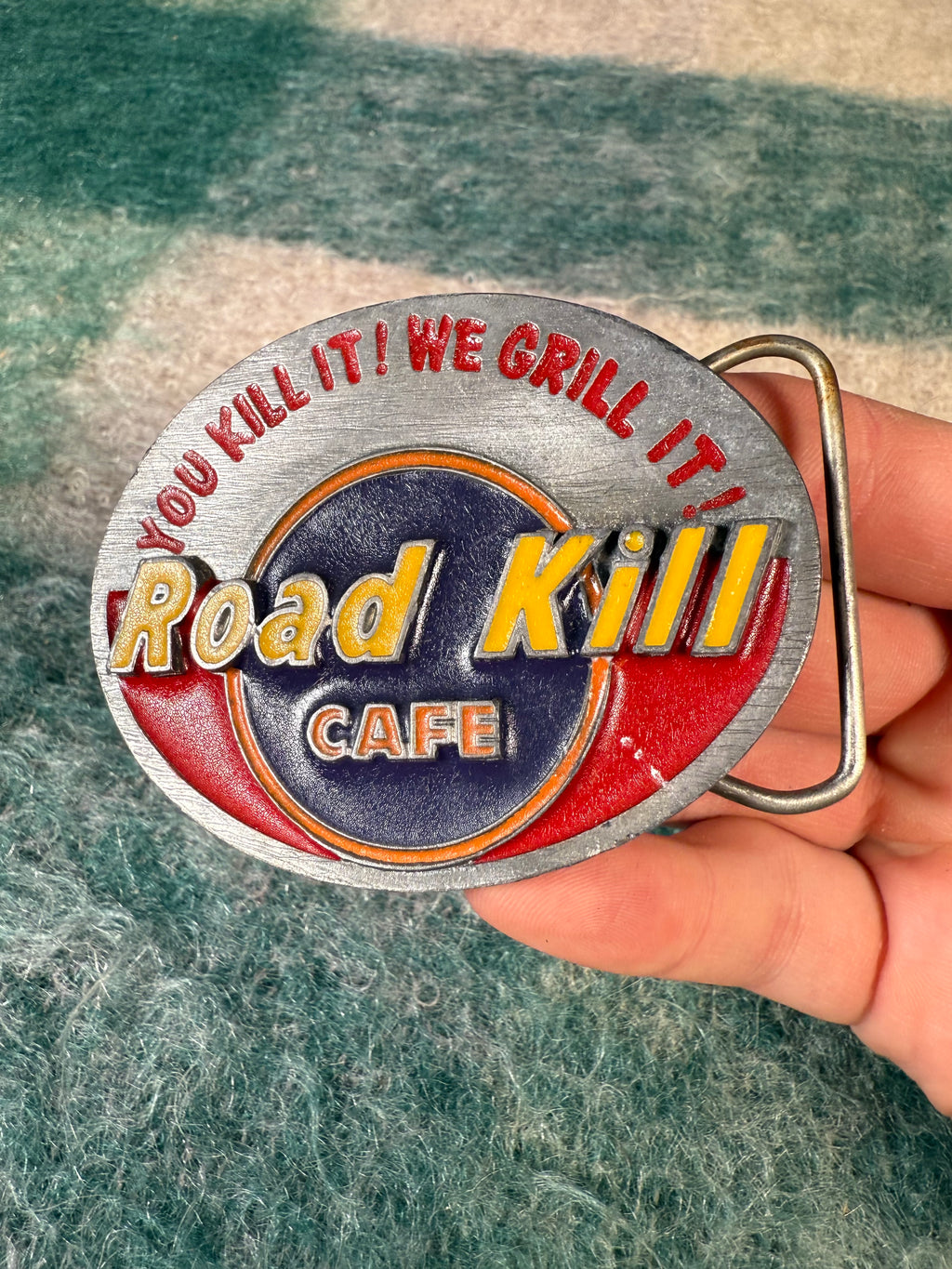 Vintage Road Kill Cafe Belt Buckle