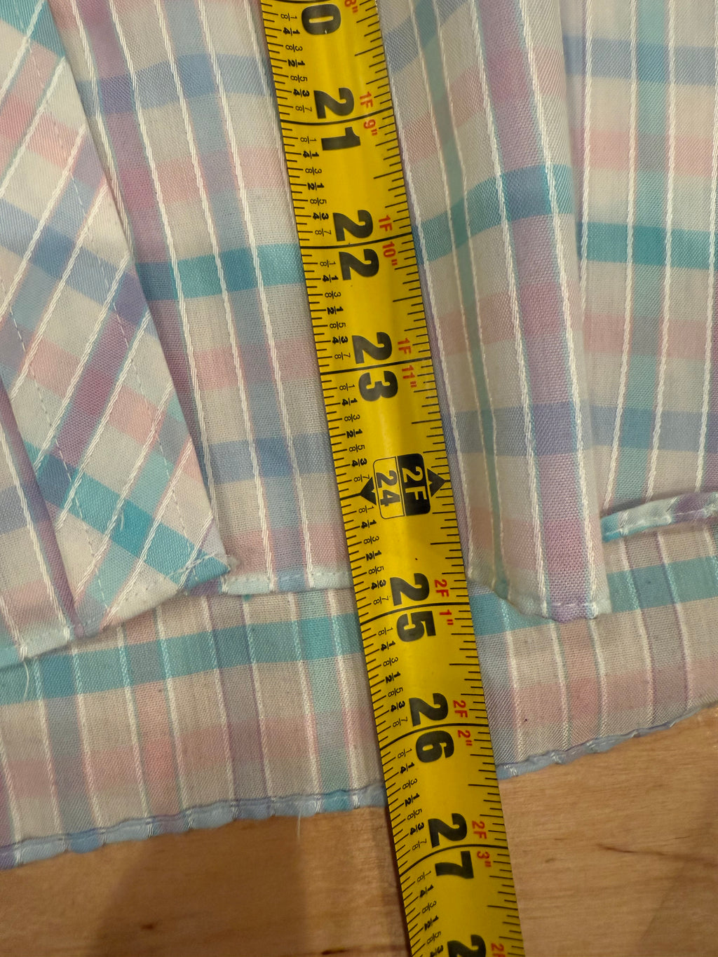 Vintage Karman Pink and Blue Western Pearl Snap Shirt (WM)