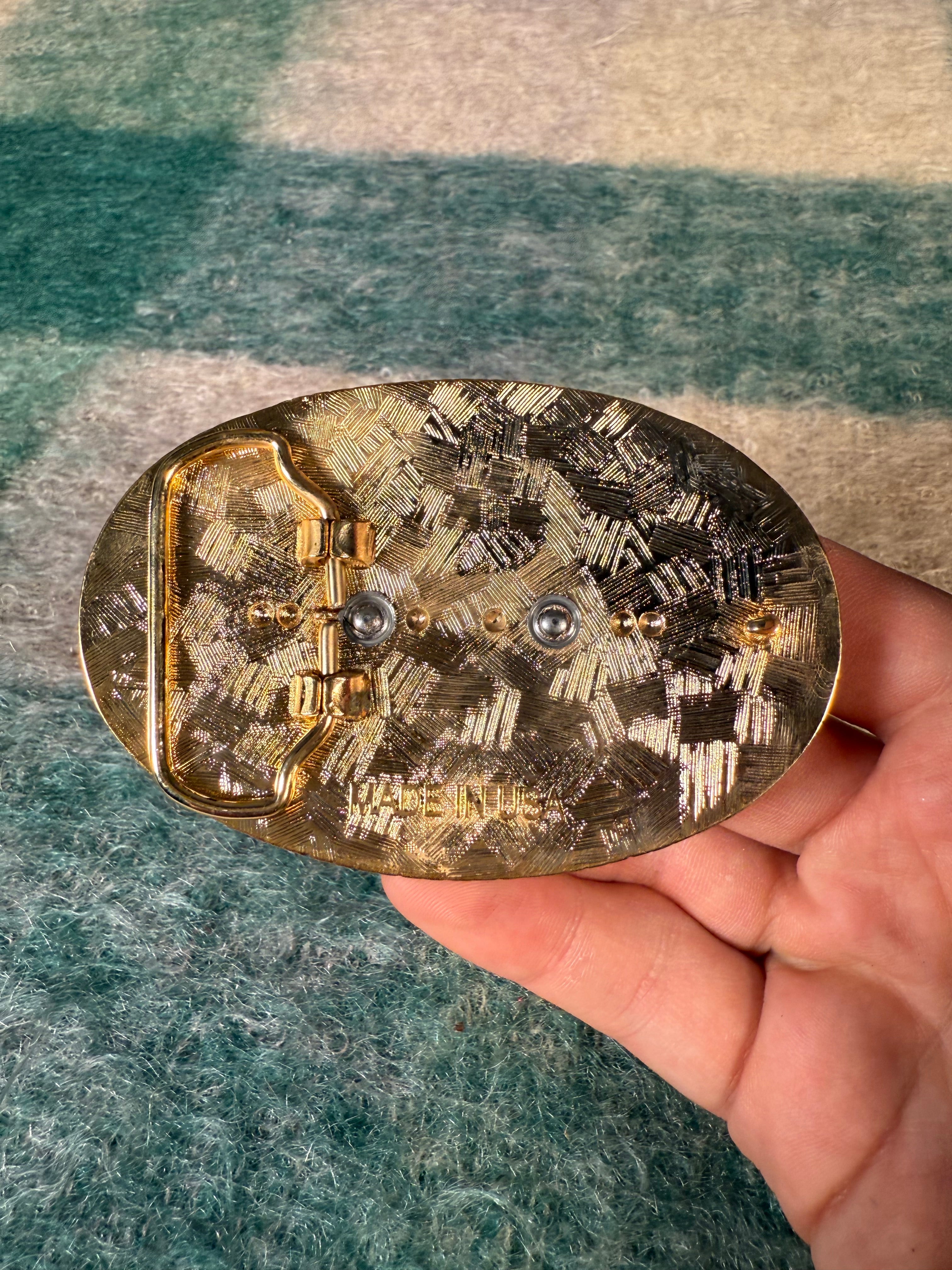 Vintage Silver and Gold Belt Buckle