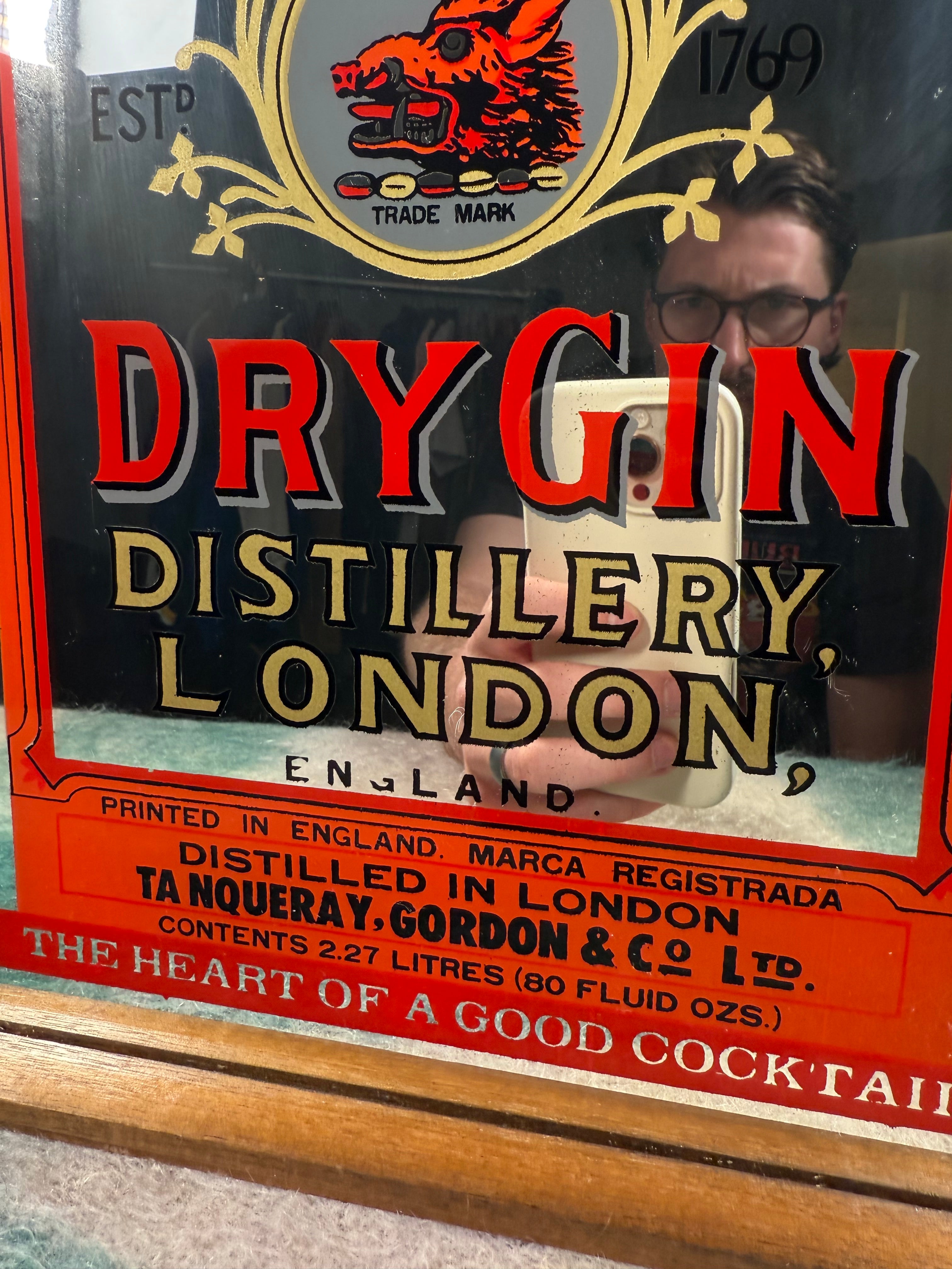 Vintage Gordon’s Dry Gin Bar Mirror (12x16inch)
