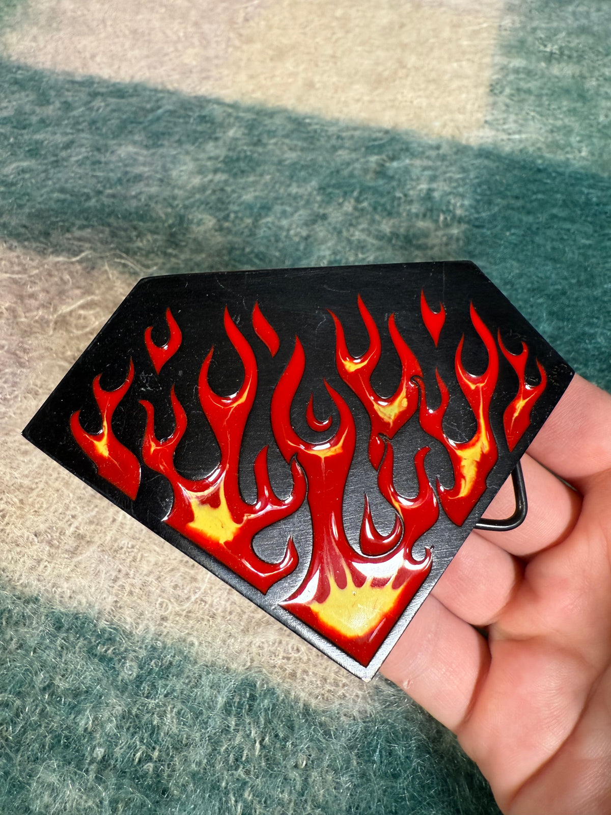 Vintage 2000s Flaming Diamond Belt Buckle