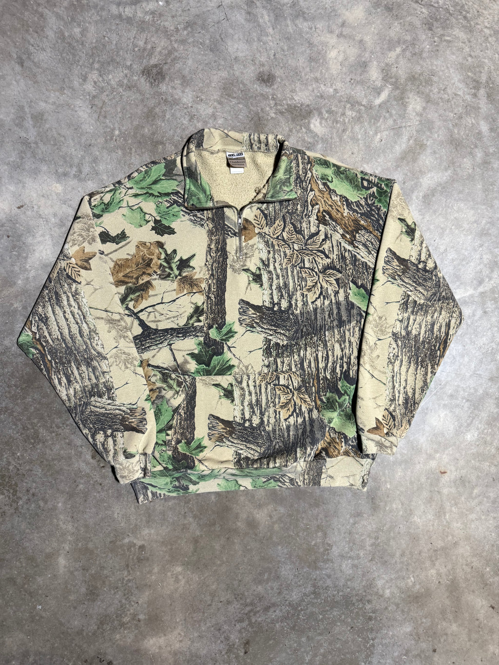 Vintage Jerzees Outdoors Camo Quarterzip Sweatshirt (2XL)