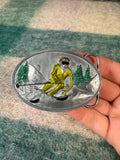Vintage Skier Belt Buckle