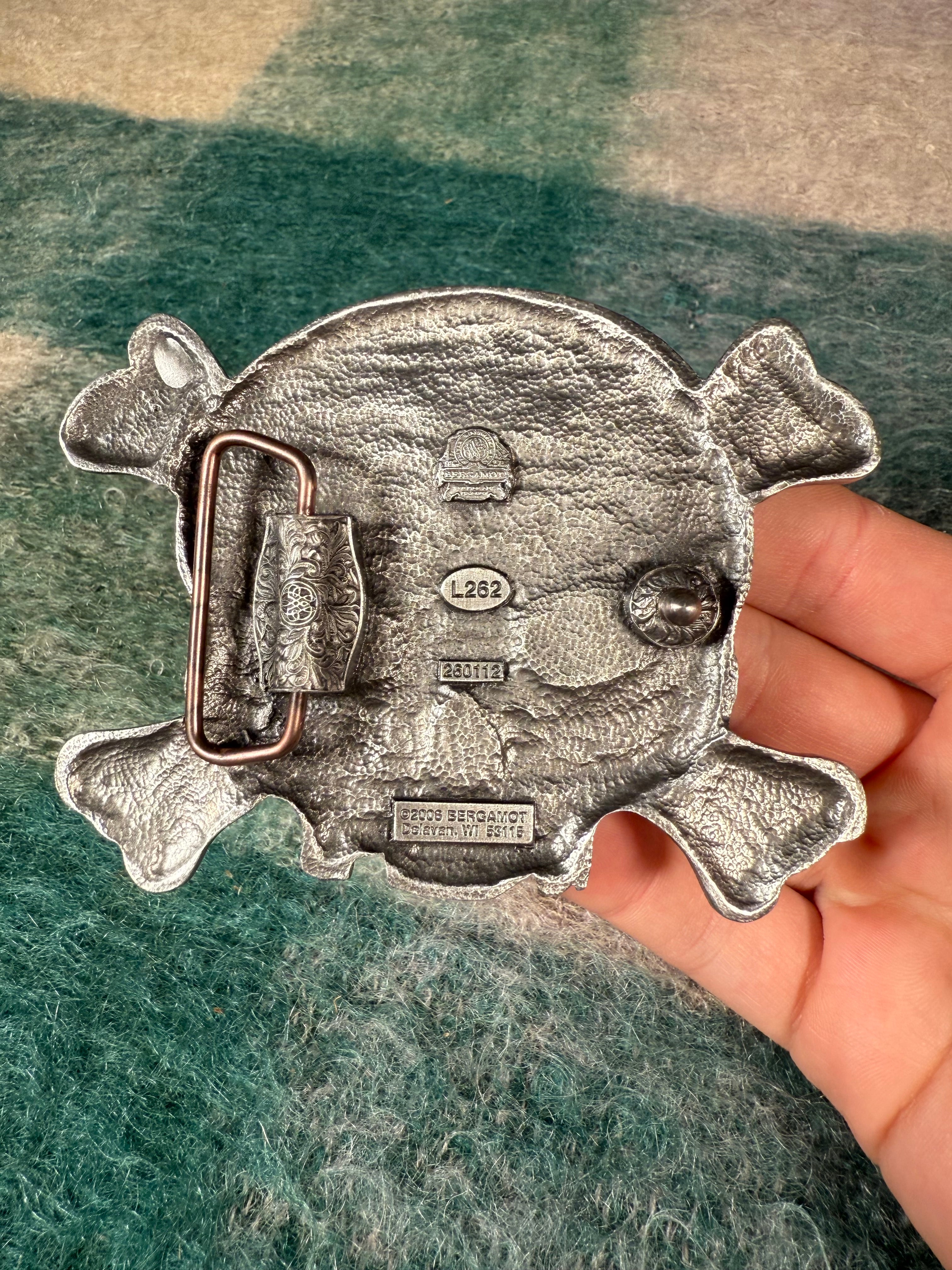 2006 Love Pirate Skull Oversized Belt Buckle