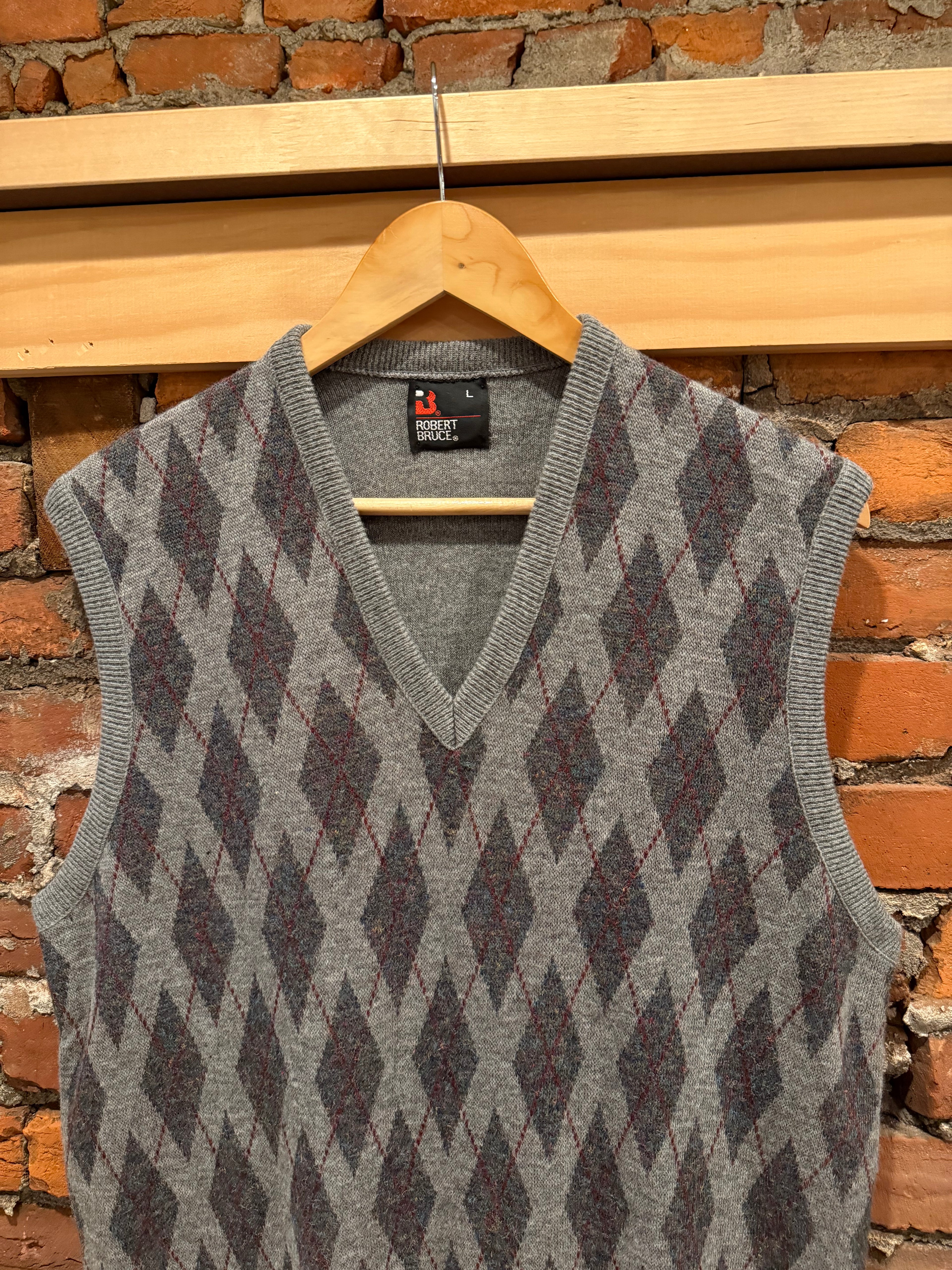 Vintage Robert Bruce V-Neck Sweater Vest (L)