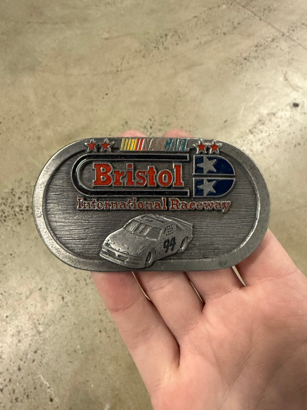 Vintage Bristol International Speedway Nascar Belt Buckle