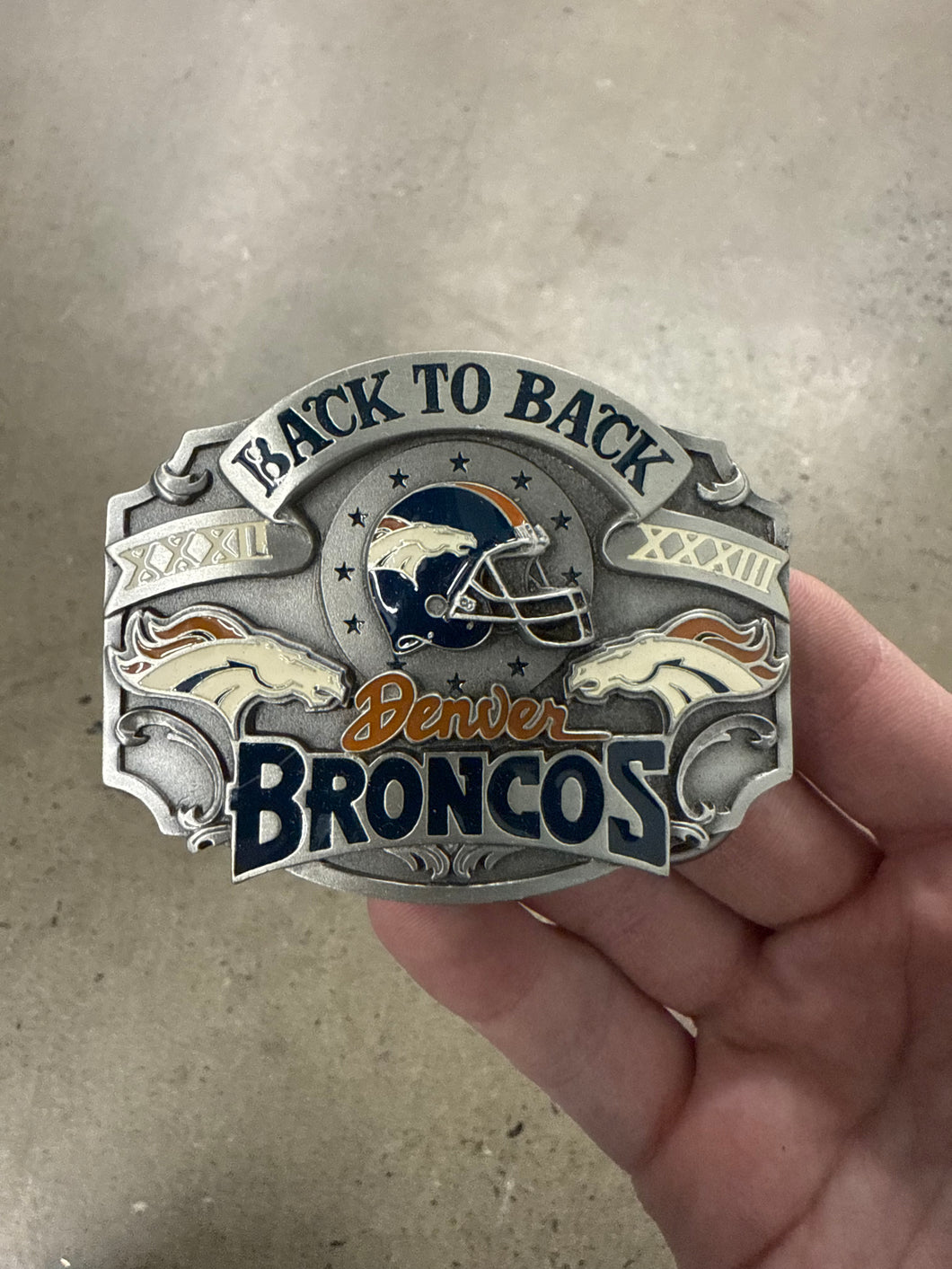 Vintage 1998 Denver Broncos Belt Buckle