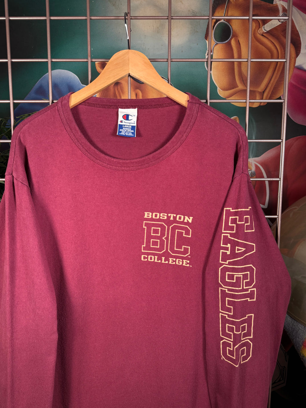 Vintage Champion Boston College Longsleeve Shirt (L)