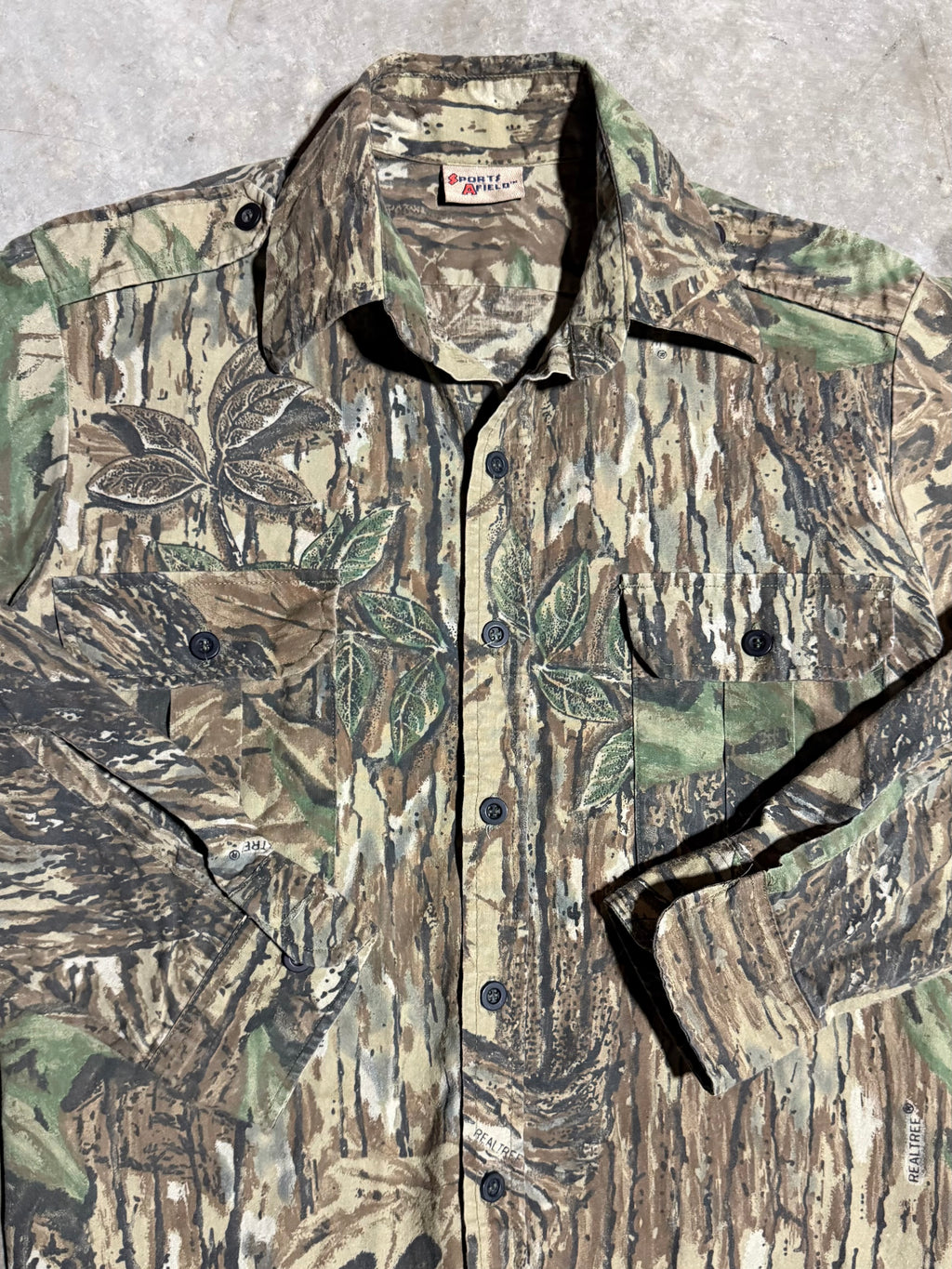 Vintage Sports Afield Camo Button Up Shirt (M)