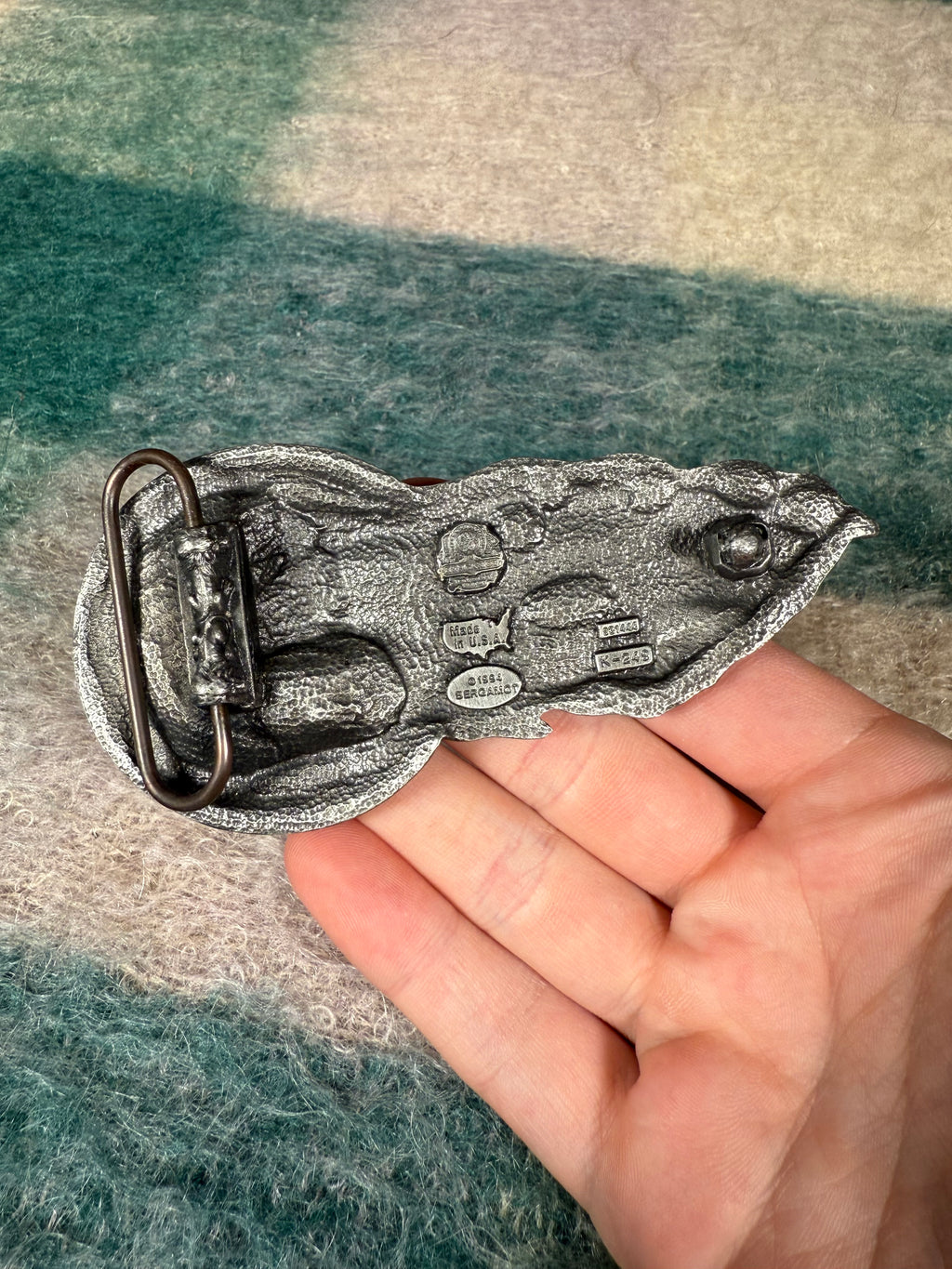 Vintage Flaming Skull Motorcycle Wheel Belt Buckle
