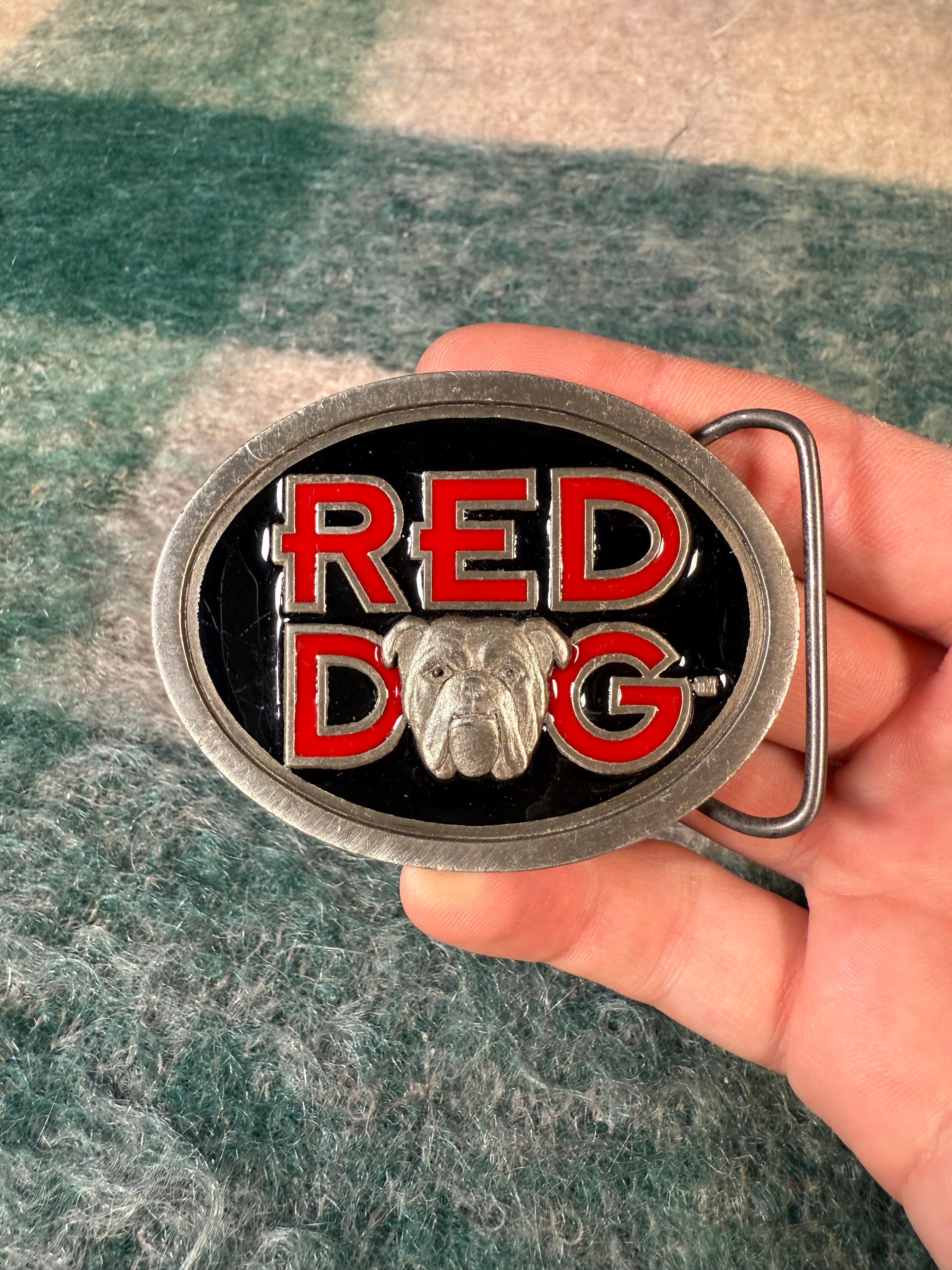 Vintage Red Dog Beer Belt Buckle