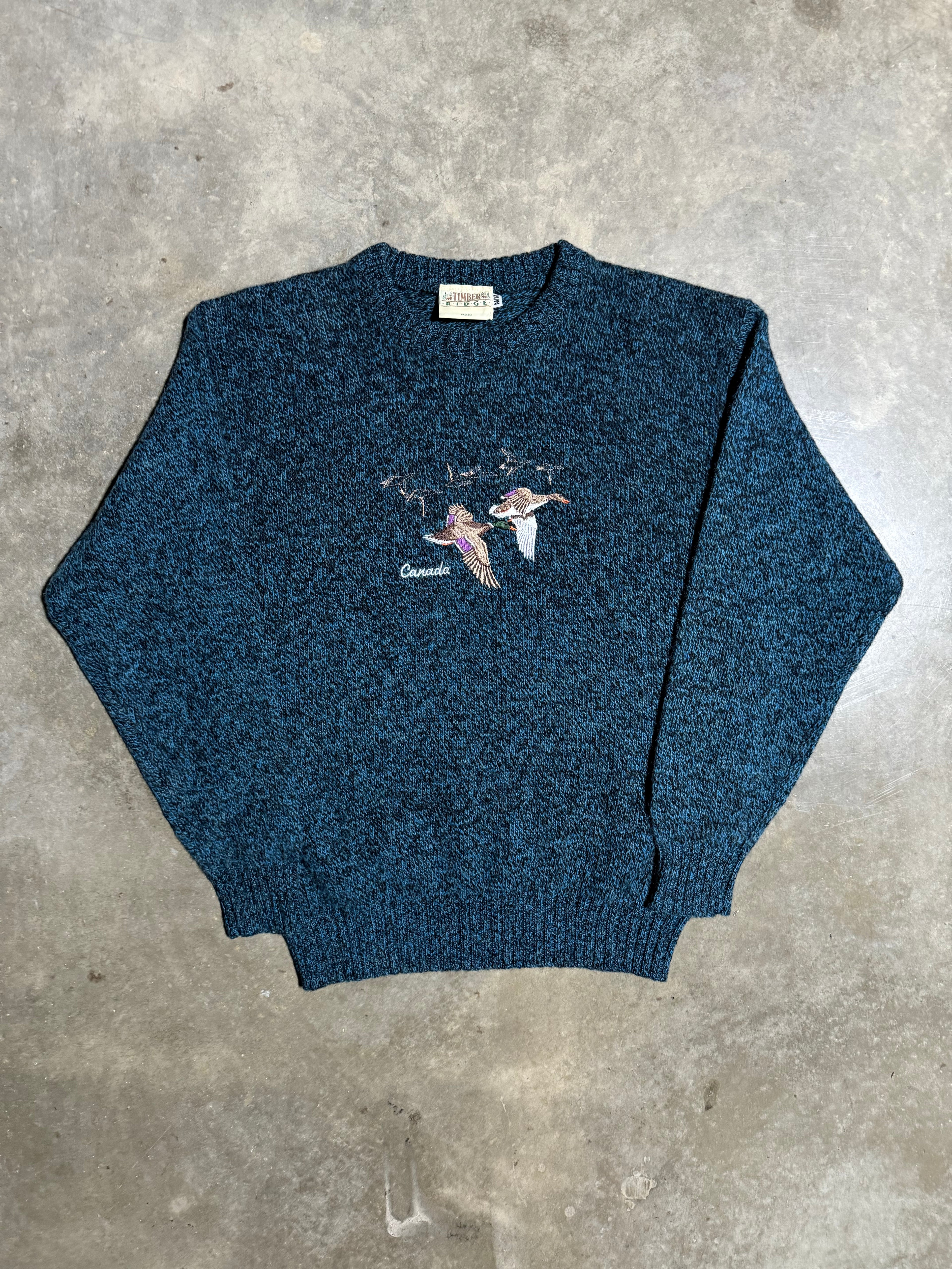 Vintage Canadian Geese Embroidered Knit Sweater (M)
