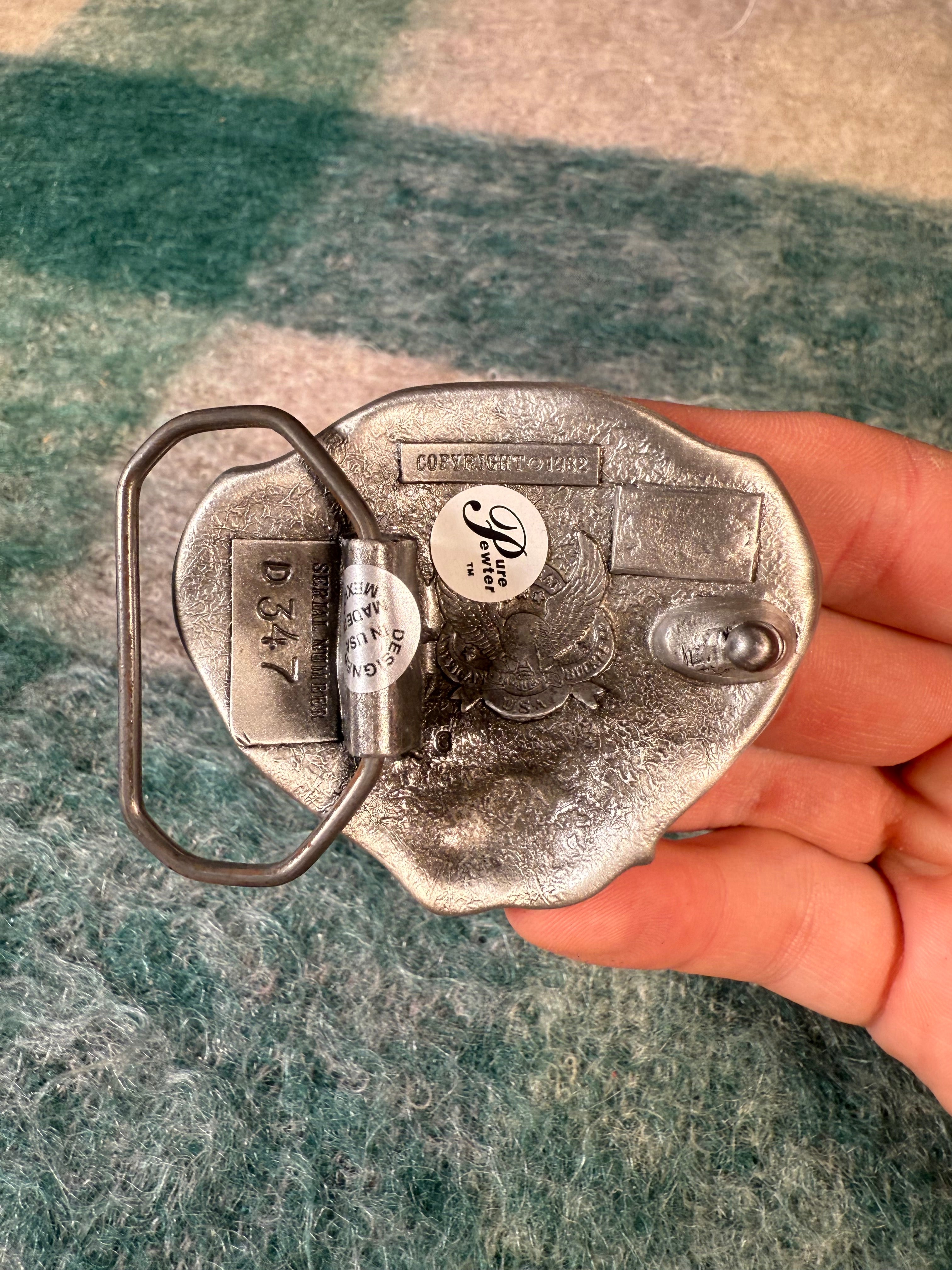 Vintage Mustache Rides Belt Buckle