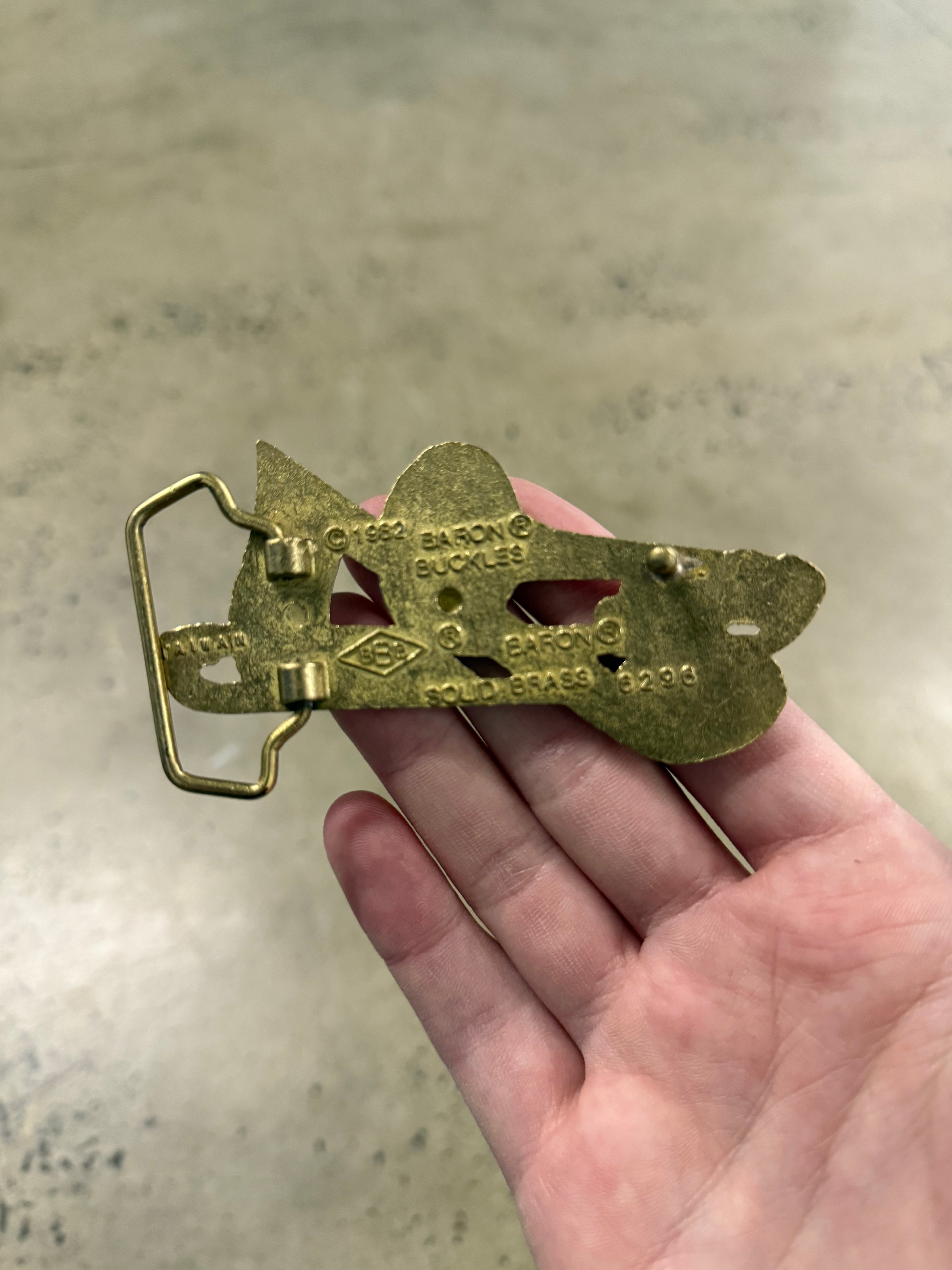 Vintage 80s Trumpet Belt Buckle