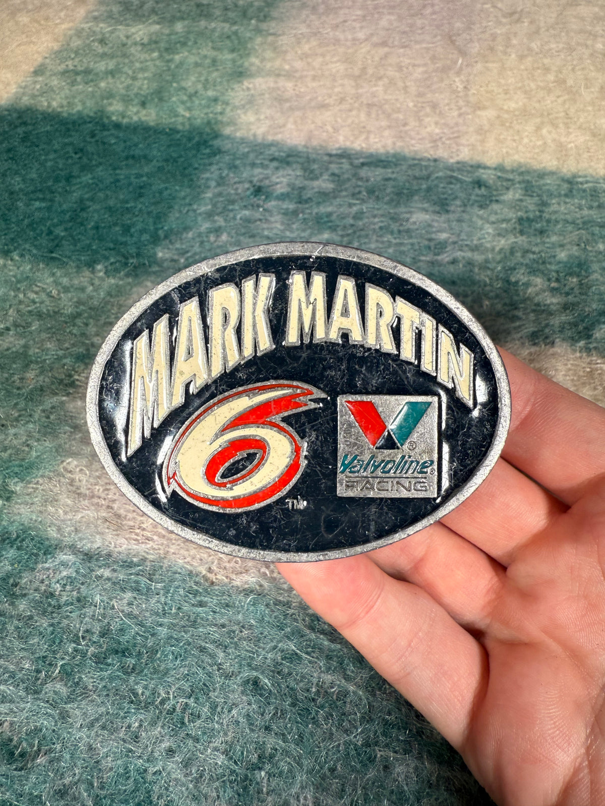 Vintage Mark Martin Valvoline Nascar Belt Buckle