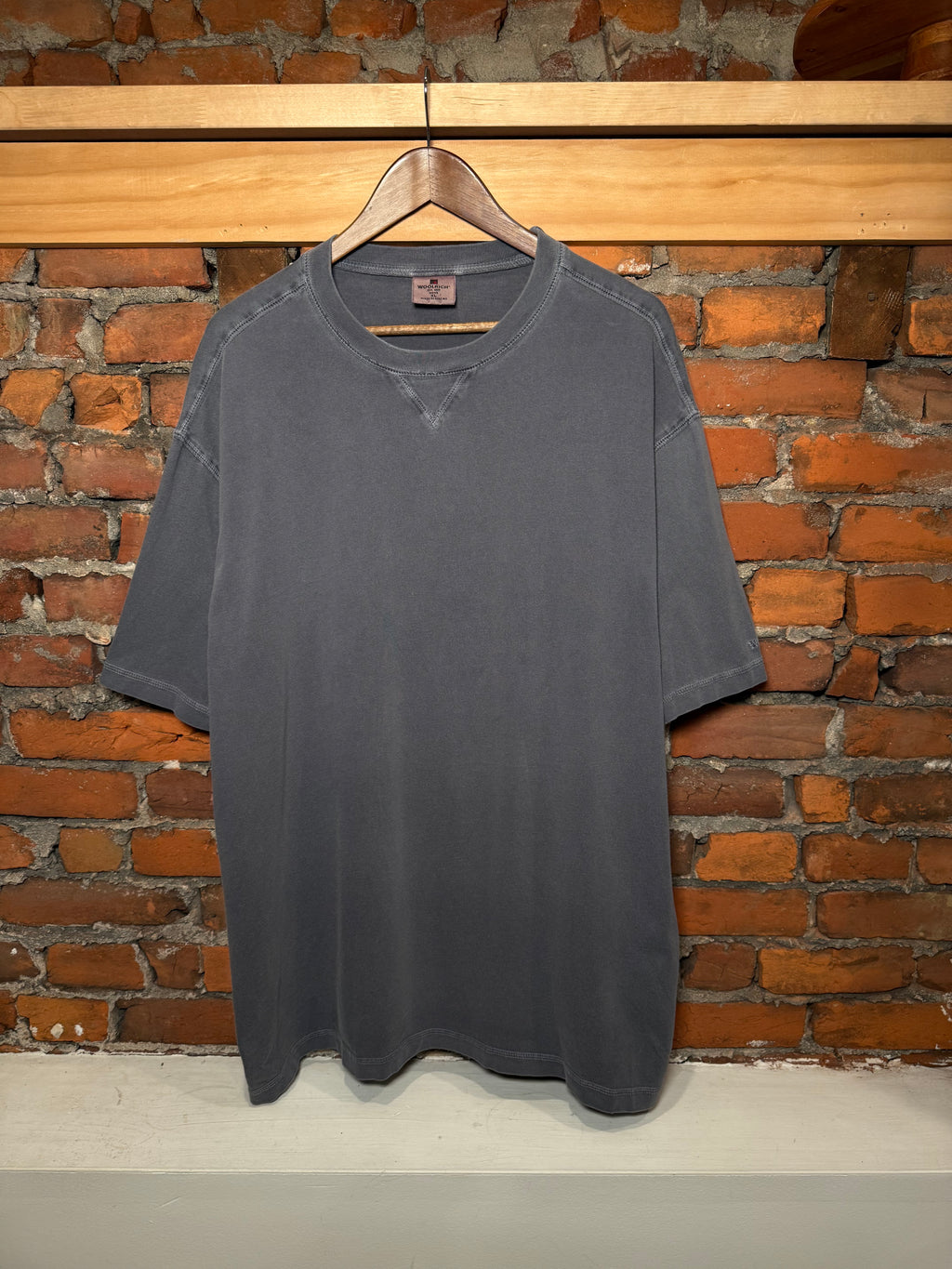 Vintage Woolrich Heavyweight Blue/Gray Dyed Tee (2XL)
