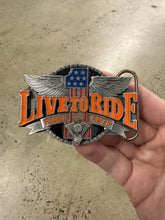 Load image into Gallery viewer, Vintage Live To Ride #1 Belt Buckle
