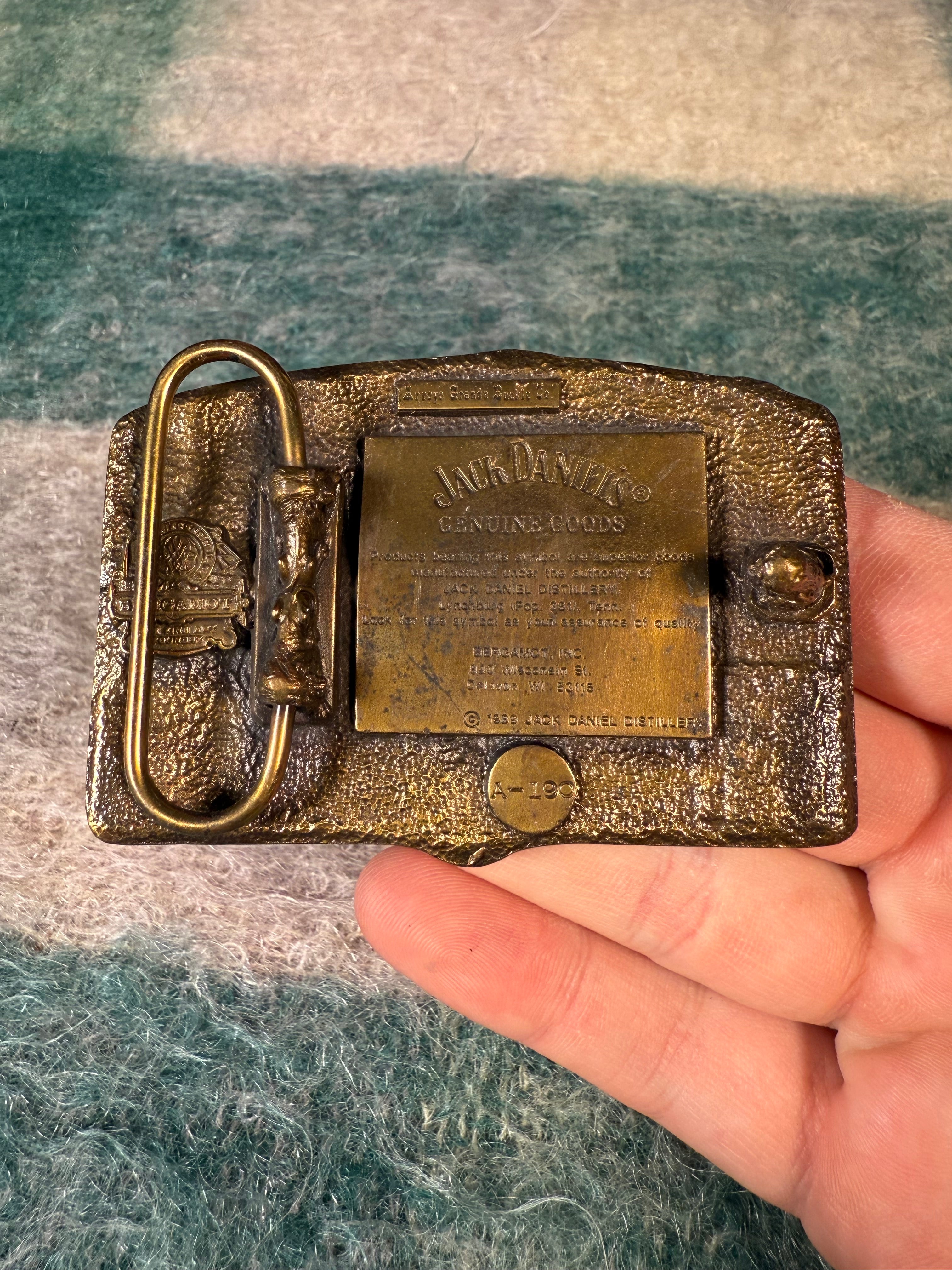 Vintage Jack Daniels Old Time Tennessee Whiskey Belt Buckle