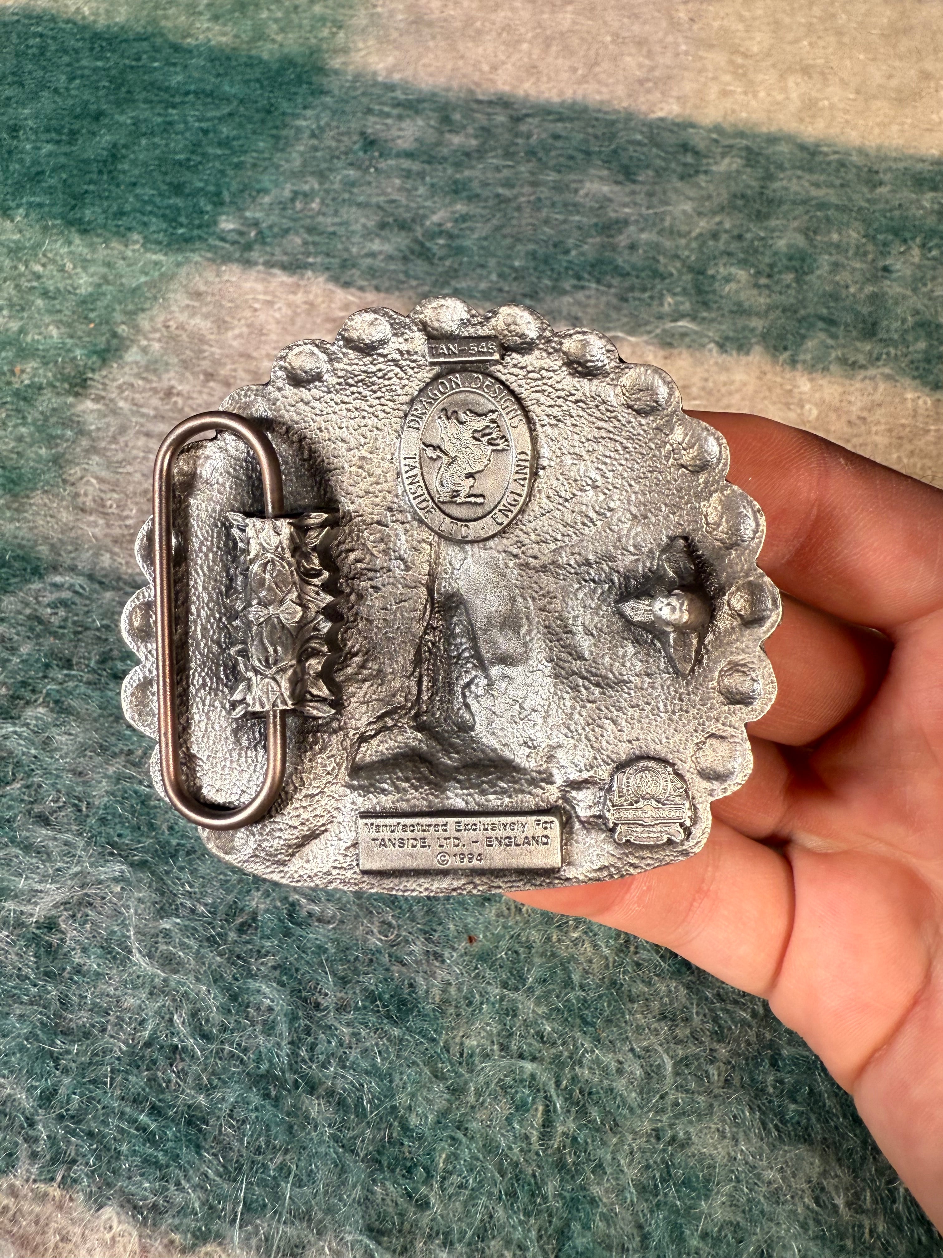 Vintage Peacock Belt Buckle