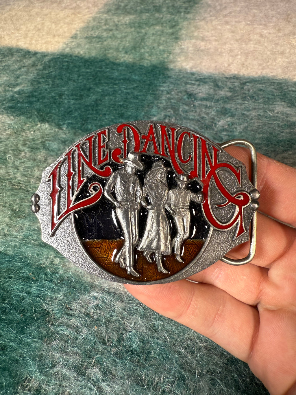 Vintage Line Dancing Belt Buckle
