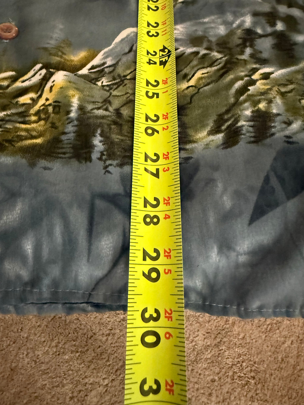 Y2K All Over Print Eagle Button Up Shirt (L)