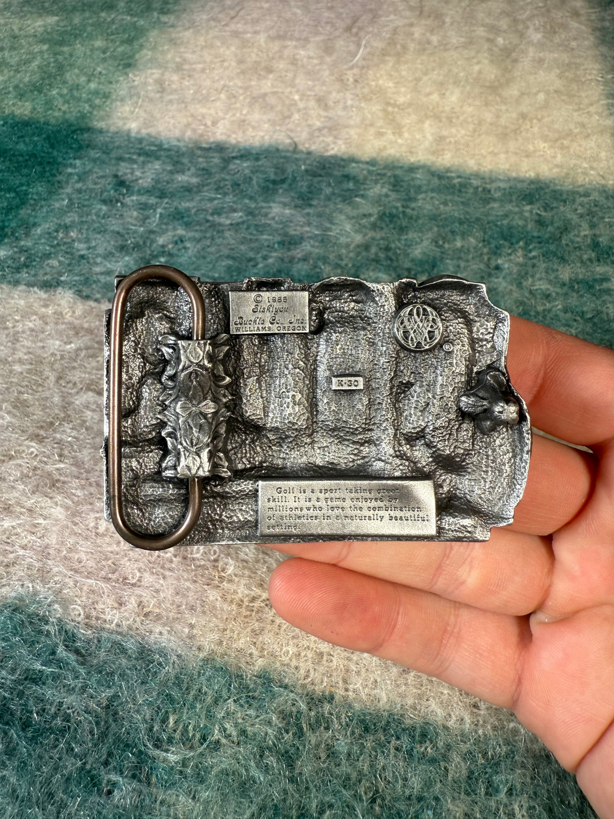 Vintage Golf Multicolor Belt Buckle